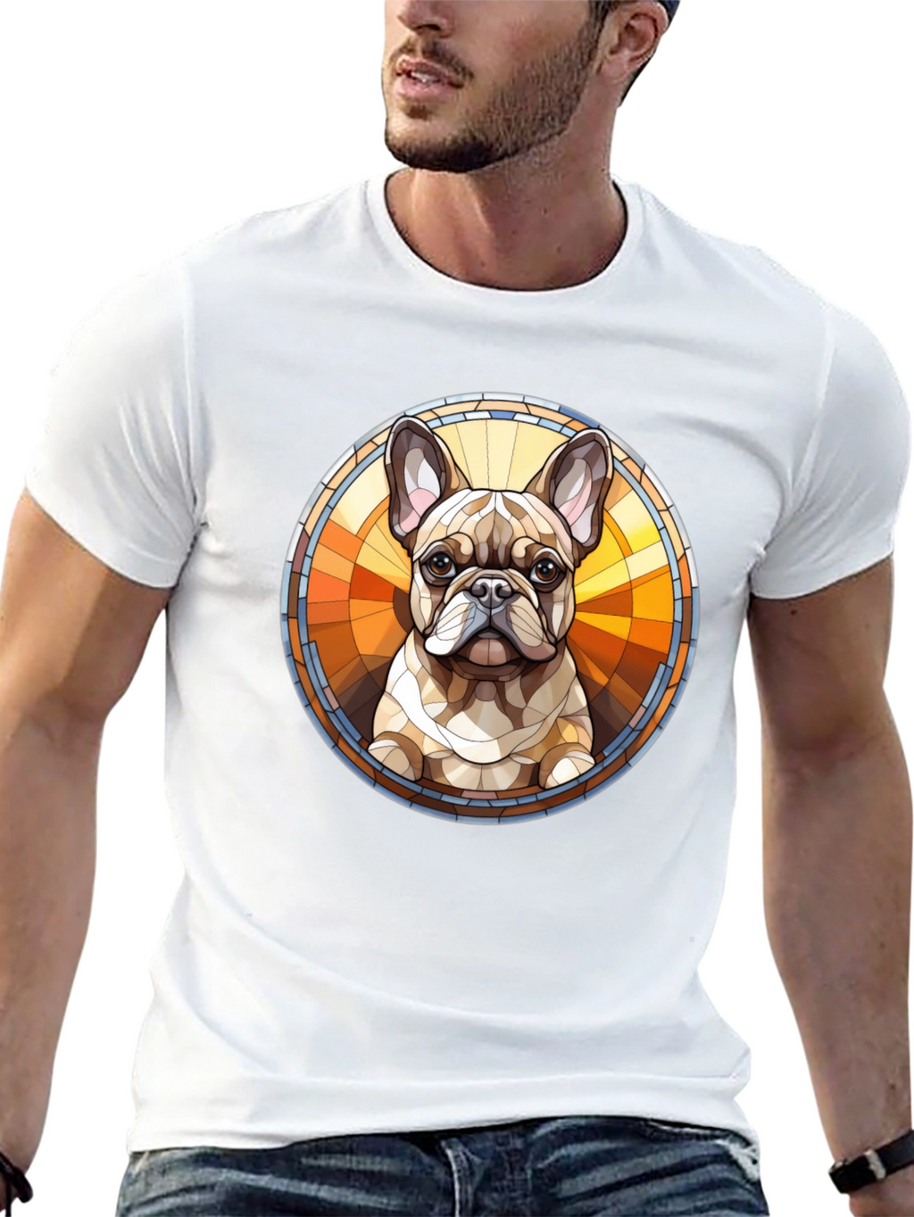 French Bulldog Art Black Tee