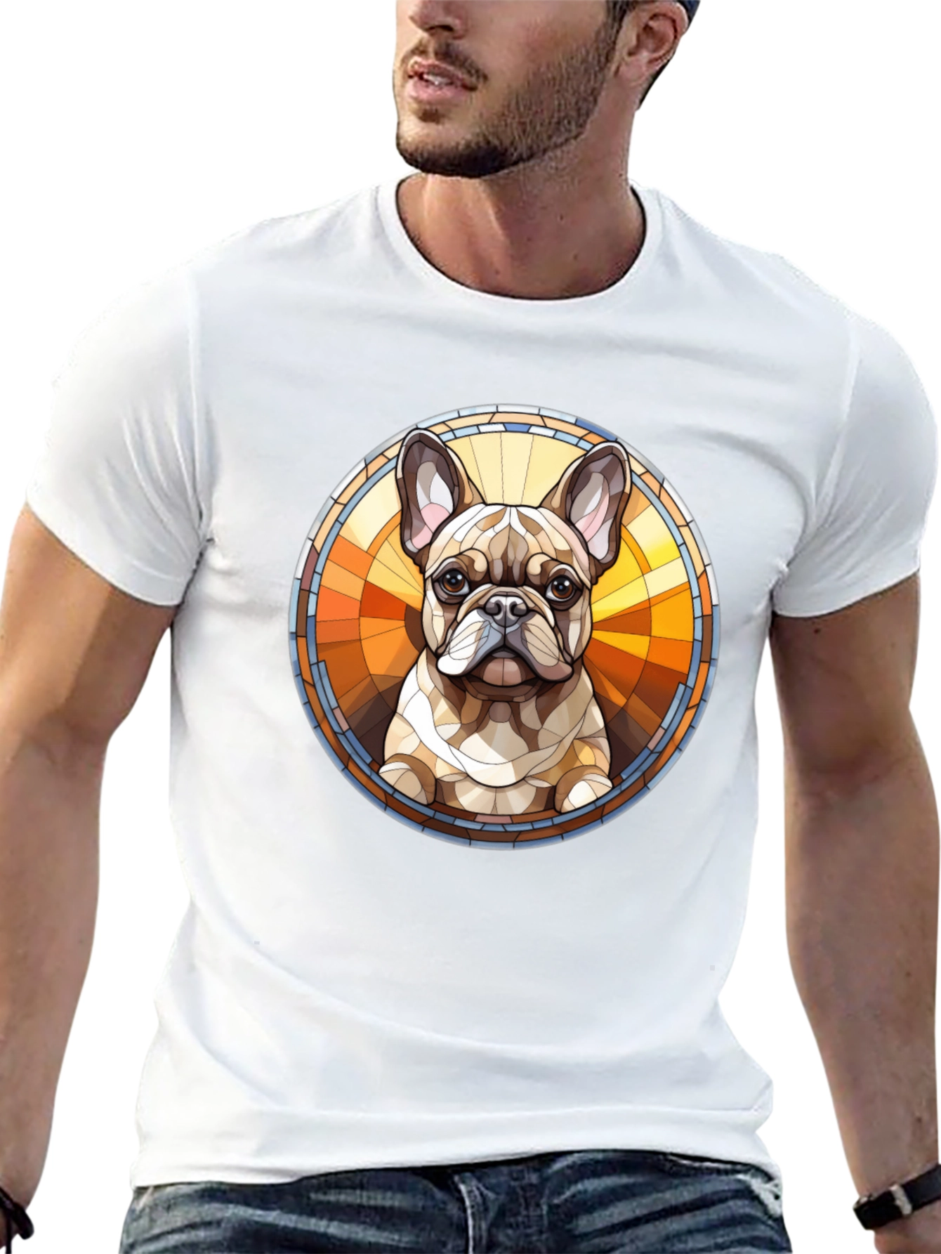French Bulldog Art Black Tee