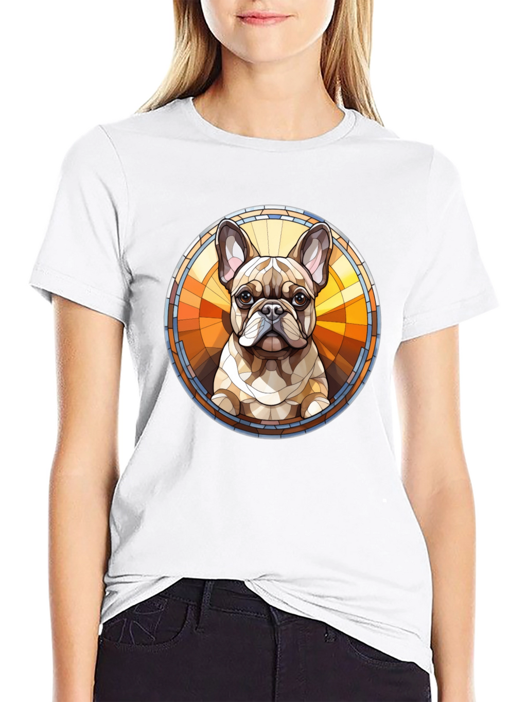 French Bulldog Art Black Tee