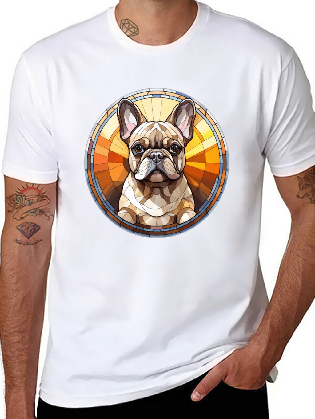 French Bulldog Art Black Tee