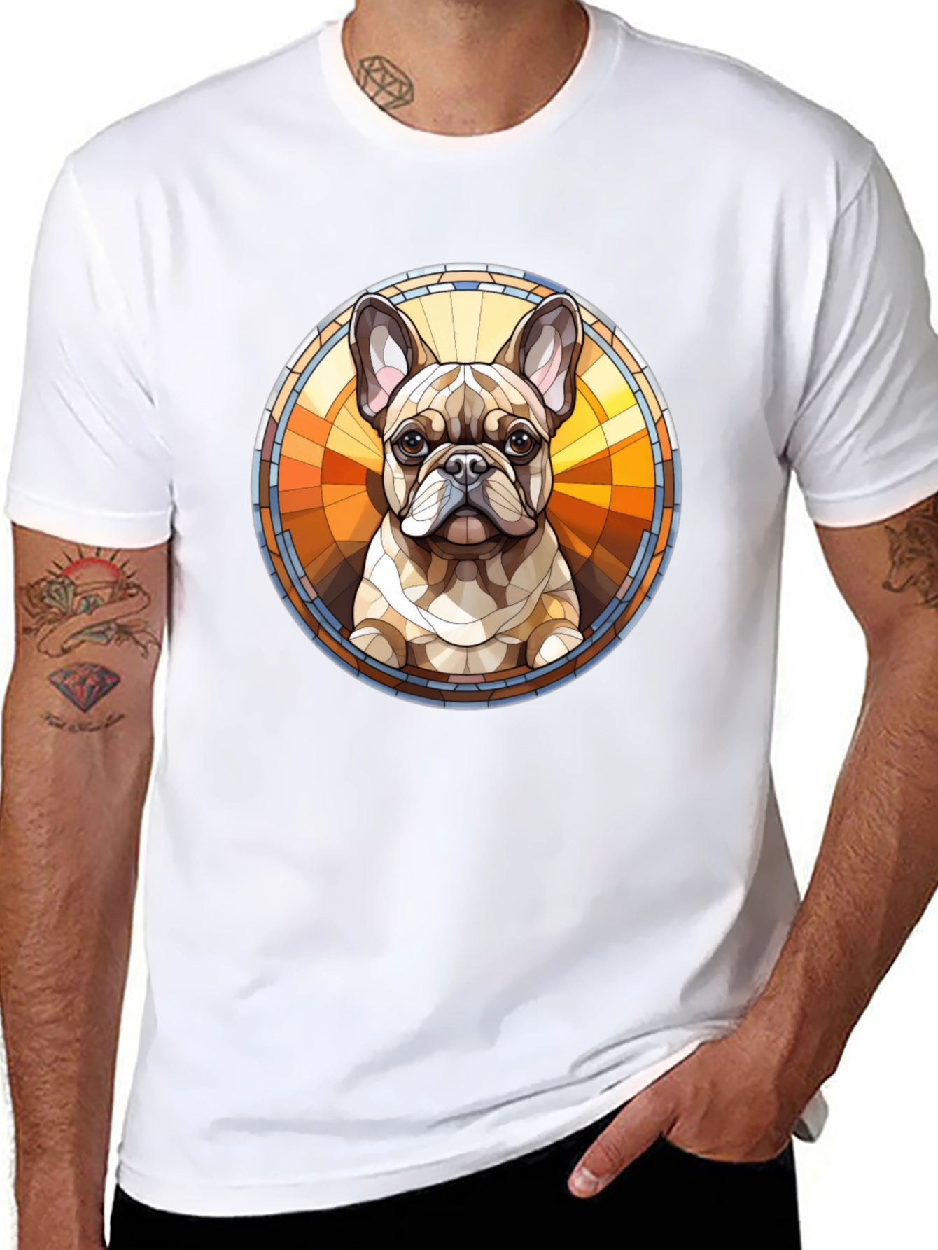 French Bulldog Art Black Tee