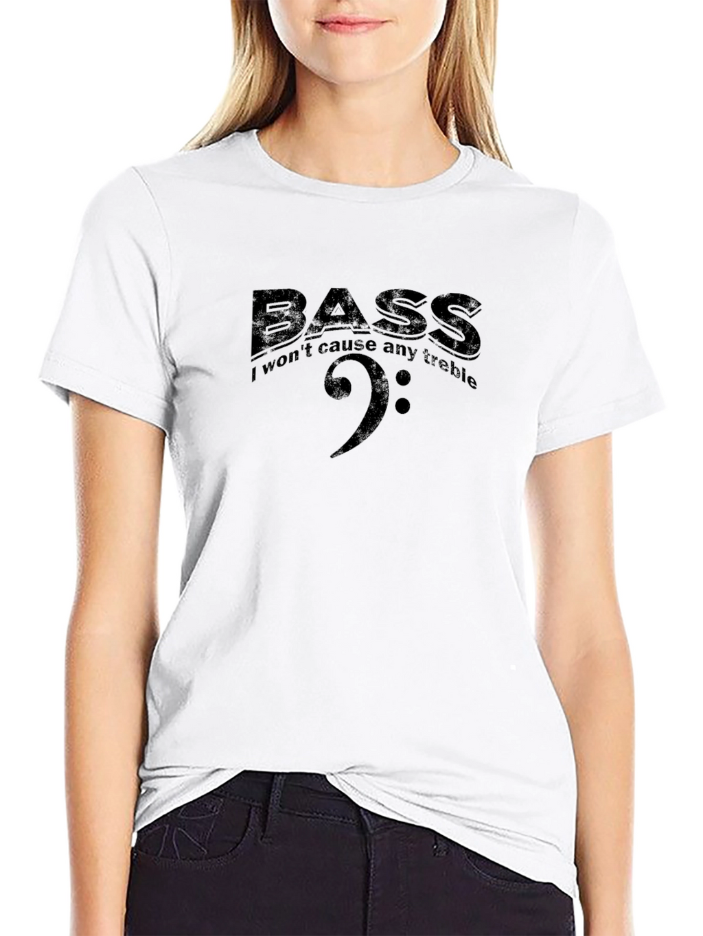 Bass I Wont Cause Any Treble Funny Music T-Shirt