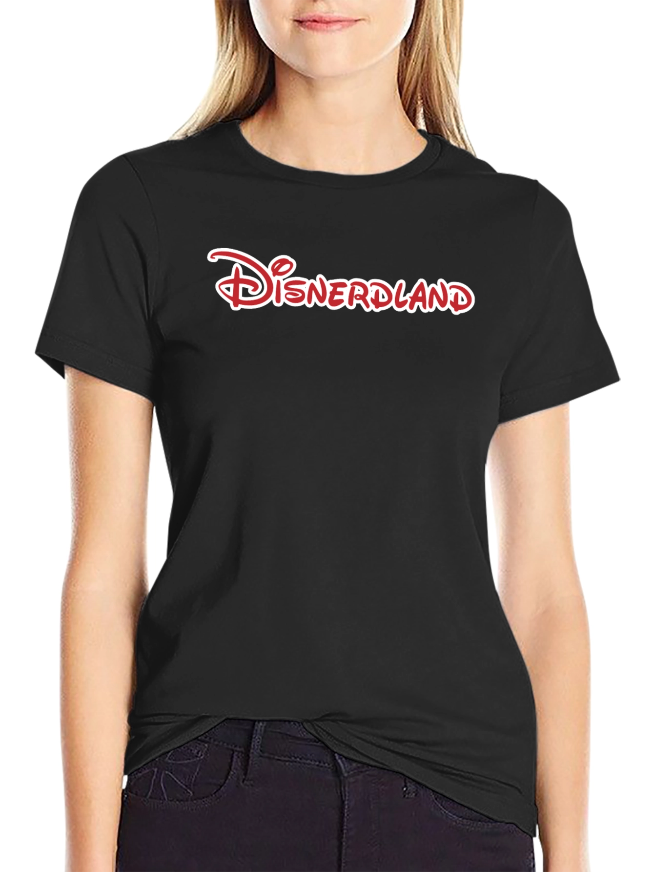 Disnerdland Graphic T-Shirt - Red and White Logo on Black