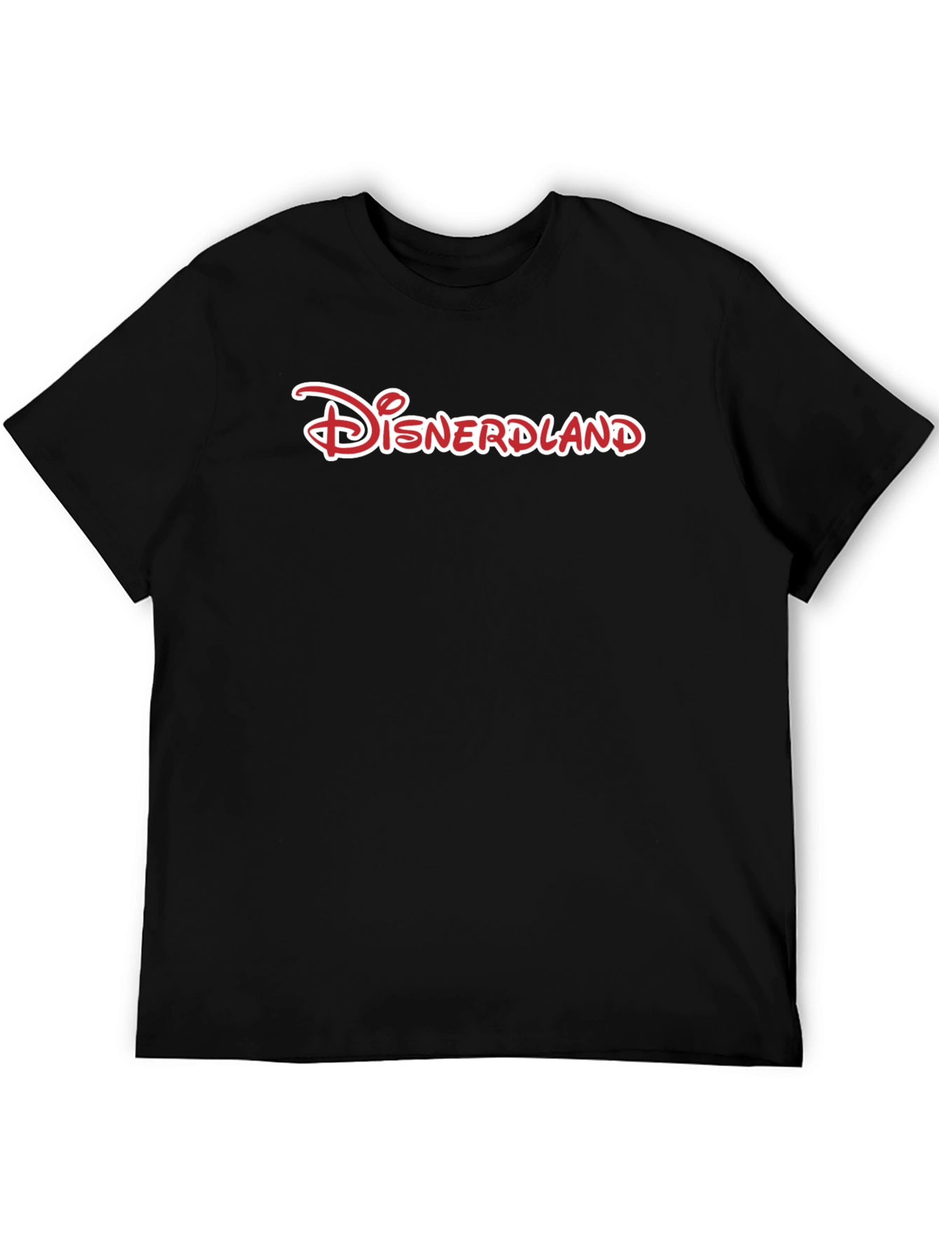 Disnerdland Graphic T-Shirt - Red and White Logo on Black