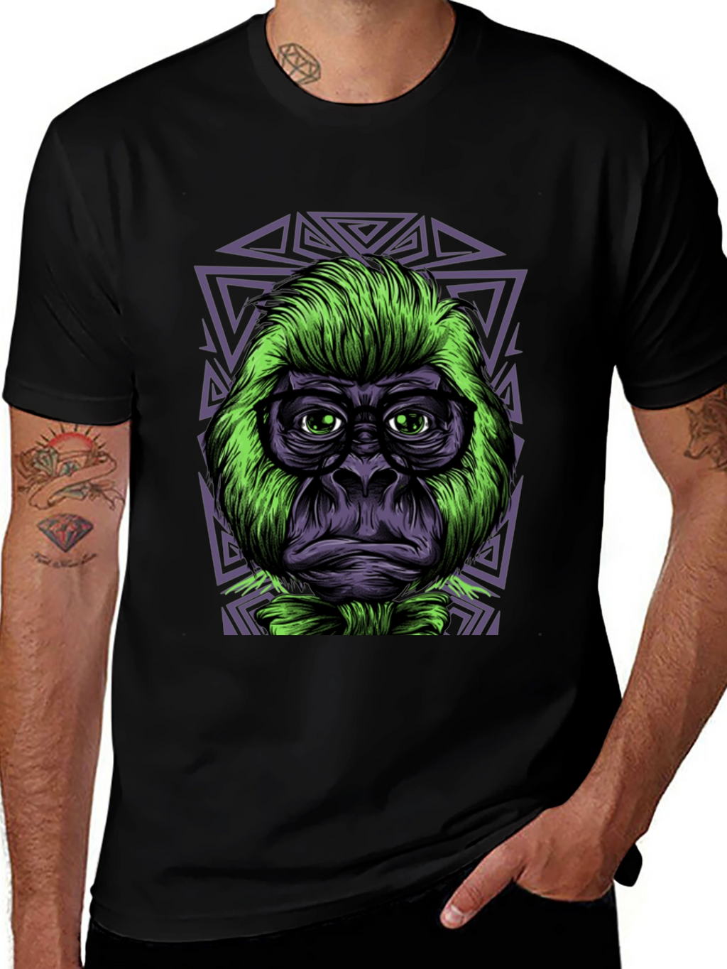 Cool Gorilla Graphic Tee - Black Cotton T-Shirt