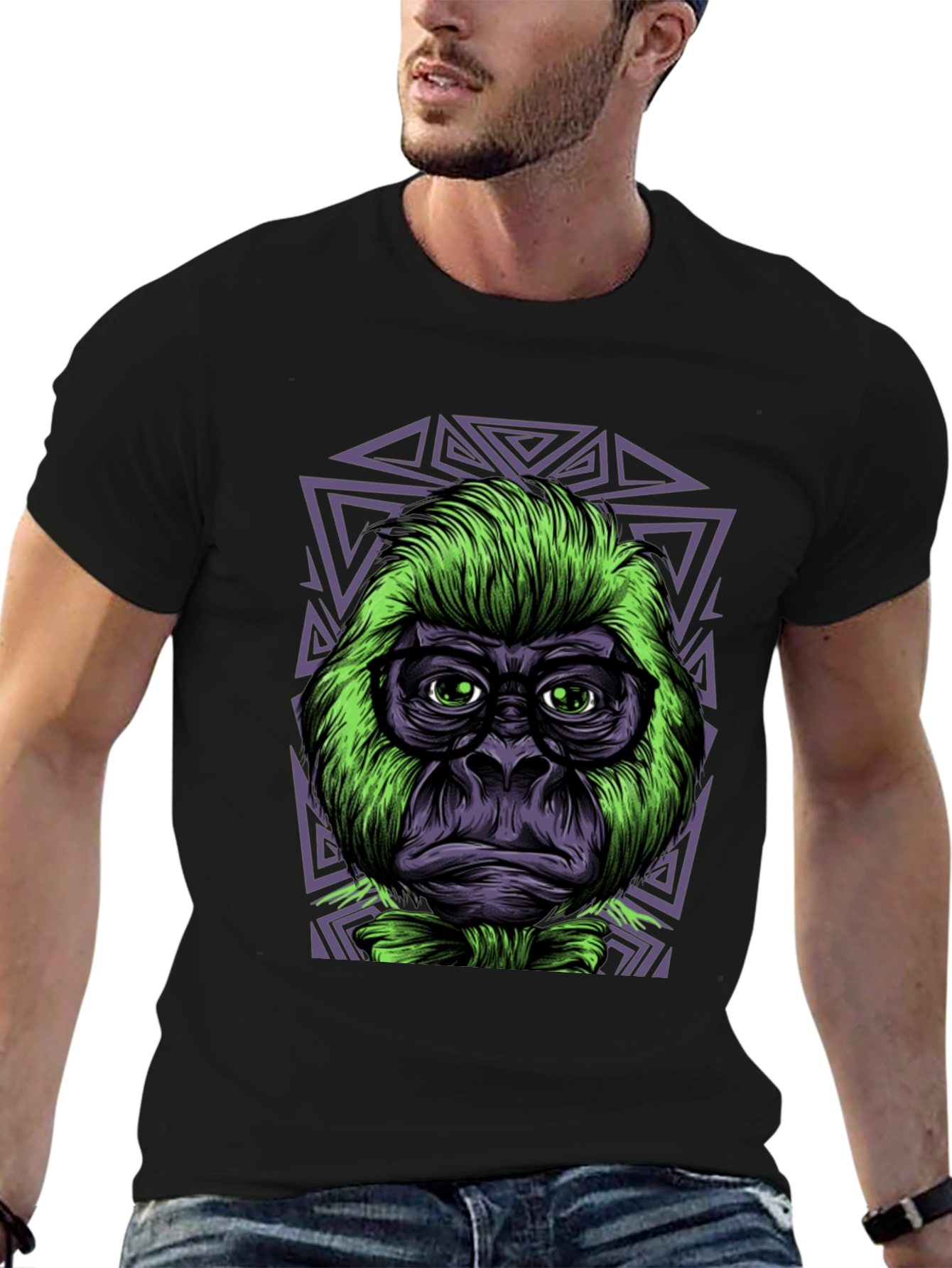Cool Gorilla Graphic Tee - Black Cotton T-Shirt