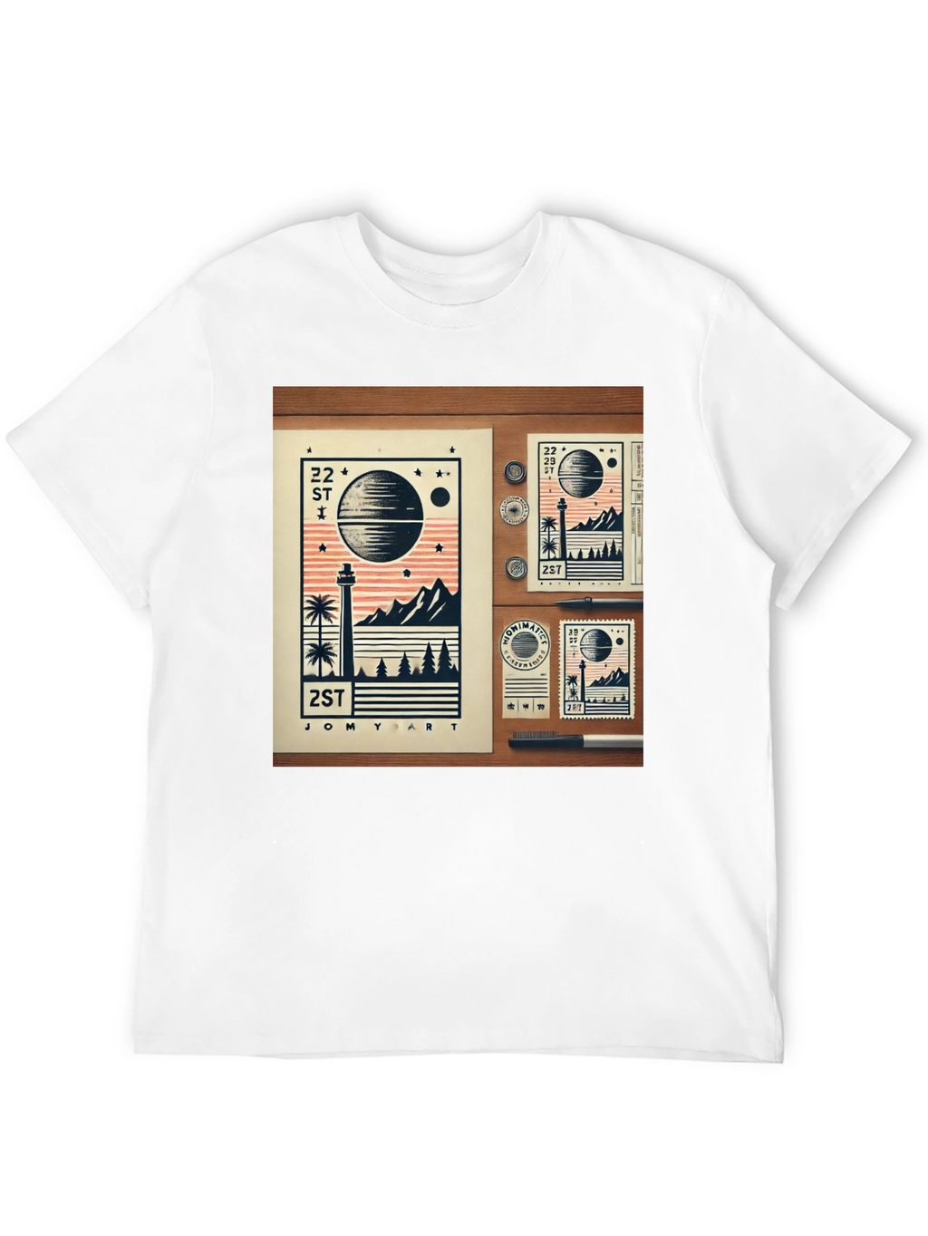22 ST JOMY ART Black Graphic T-Shirt
