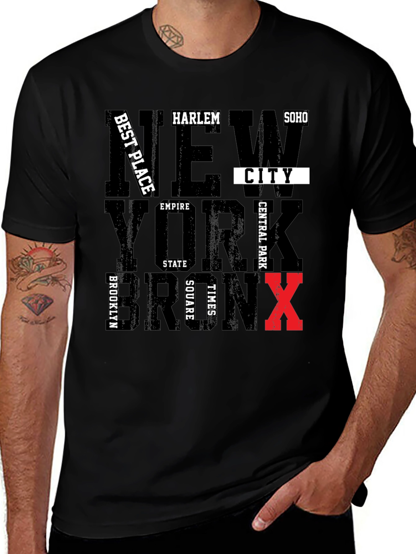 New York City Graphic Tee - Black Cotton Blend