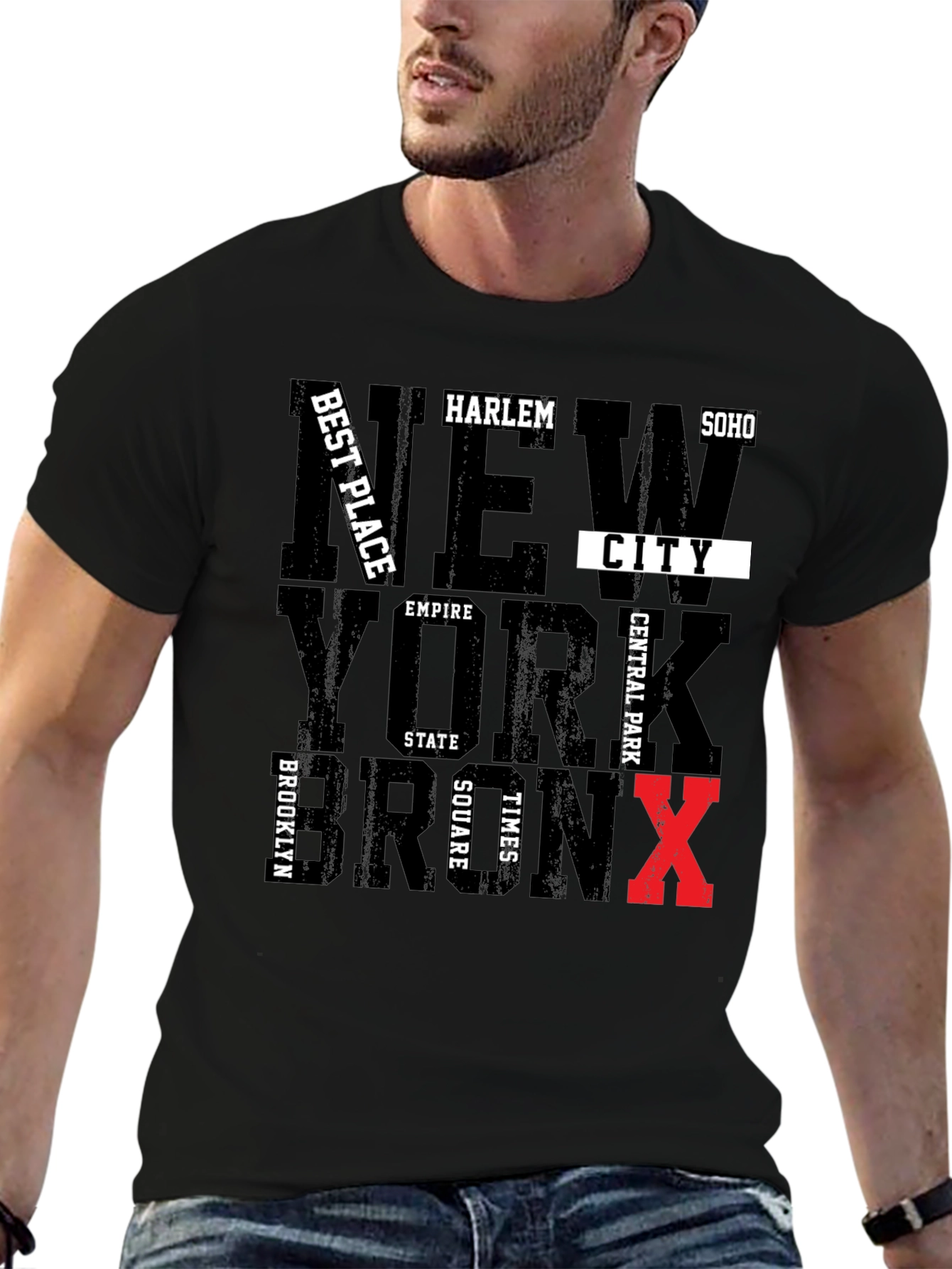 New York City Graphic Tee - Black Cotton Blend