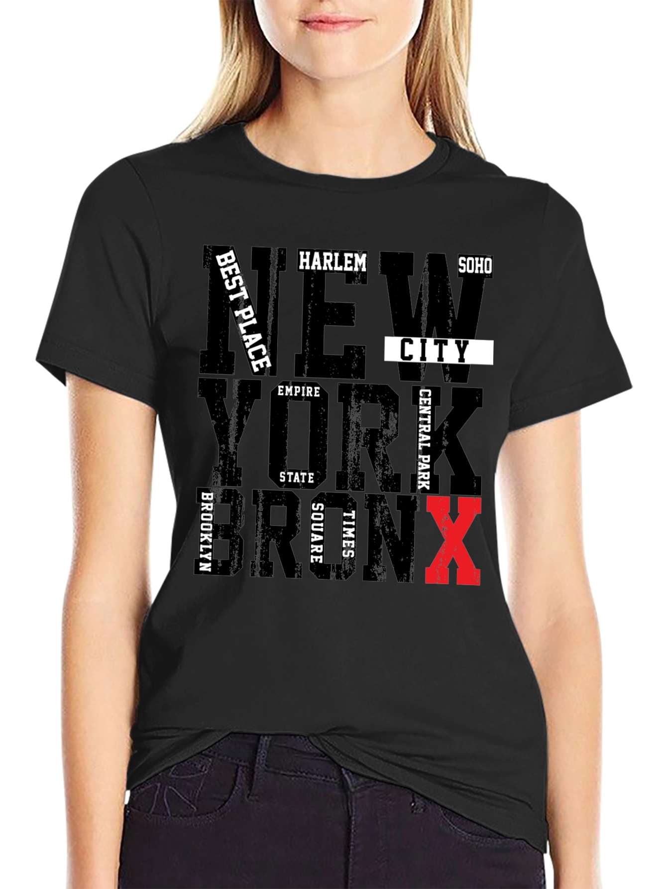 New York City Graphic Tee - Black Cotton Blend