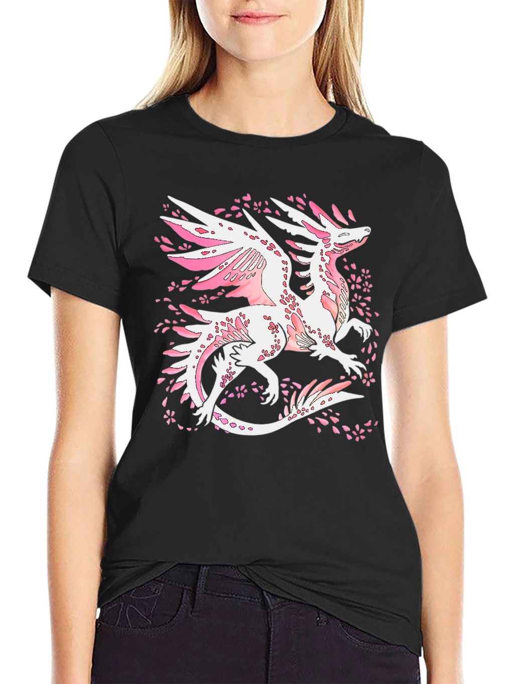 Dragon Cherry Blossom Black T-Shirt