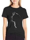 Silhouette Cat T-Shirt - Black