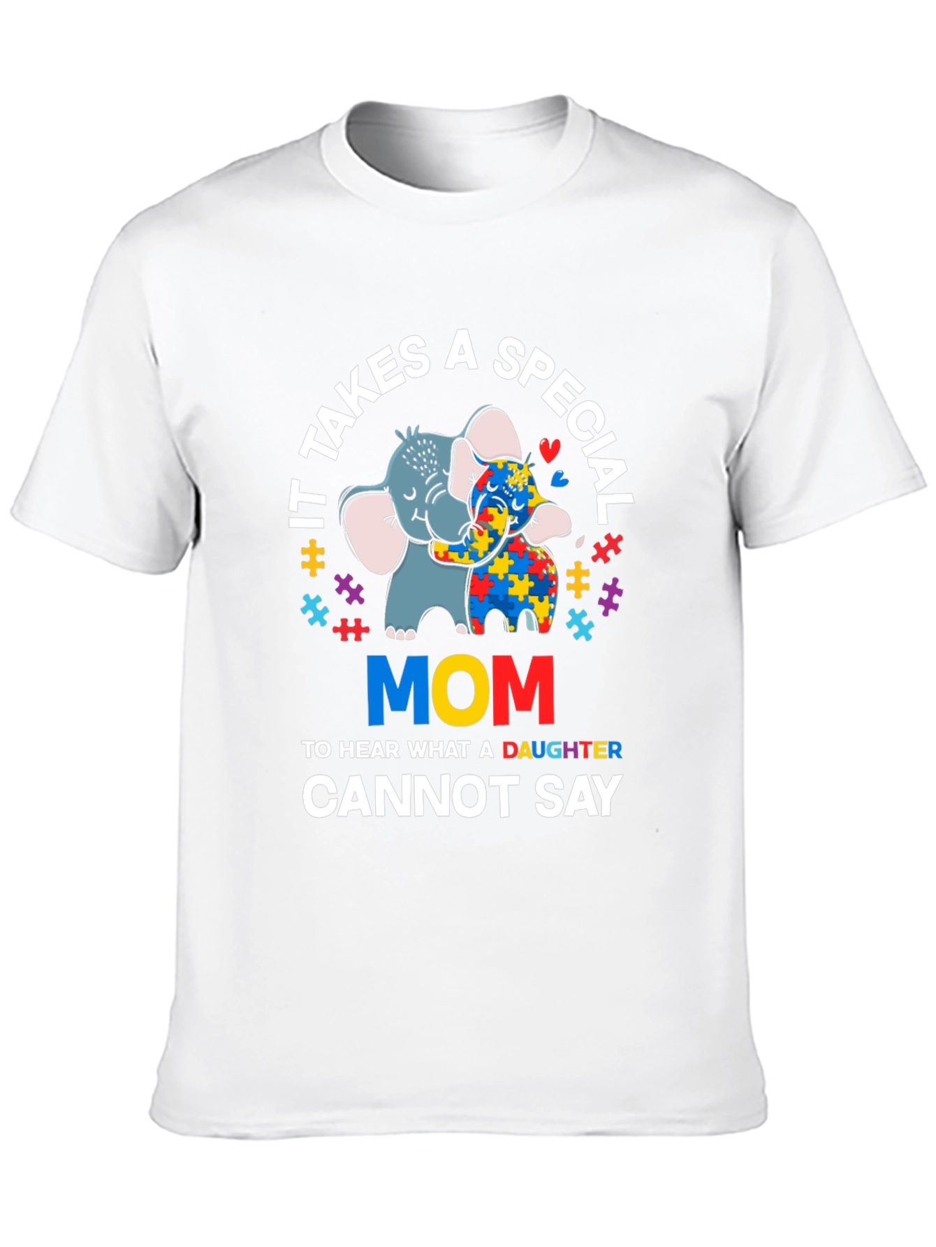Autism Awareness Mom T-Shirt Elephant Design