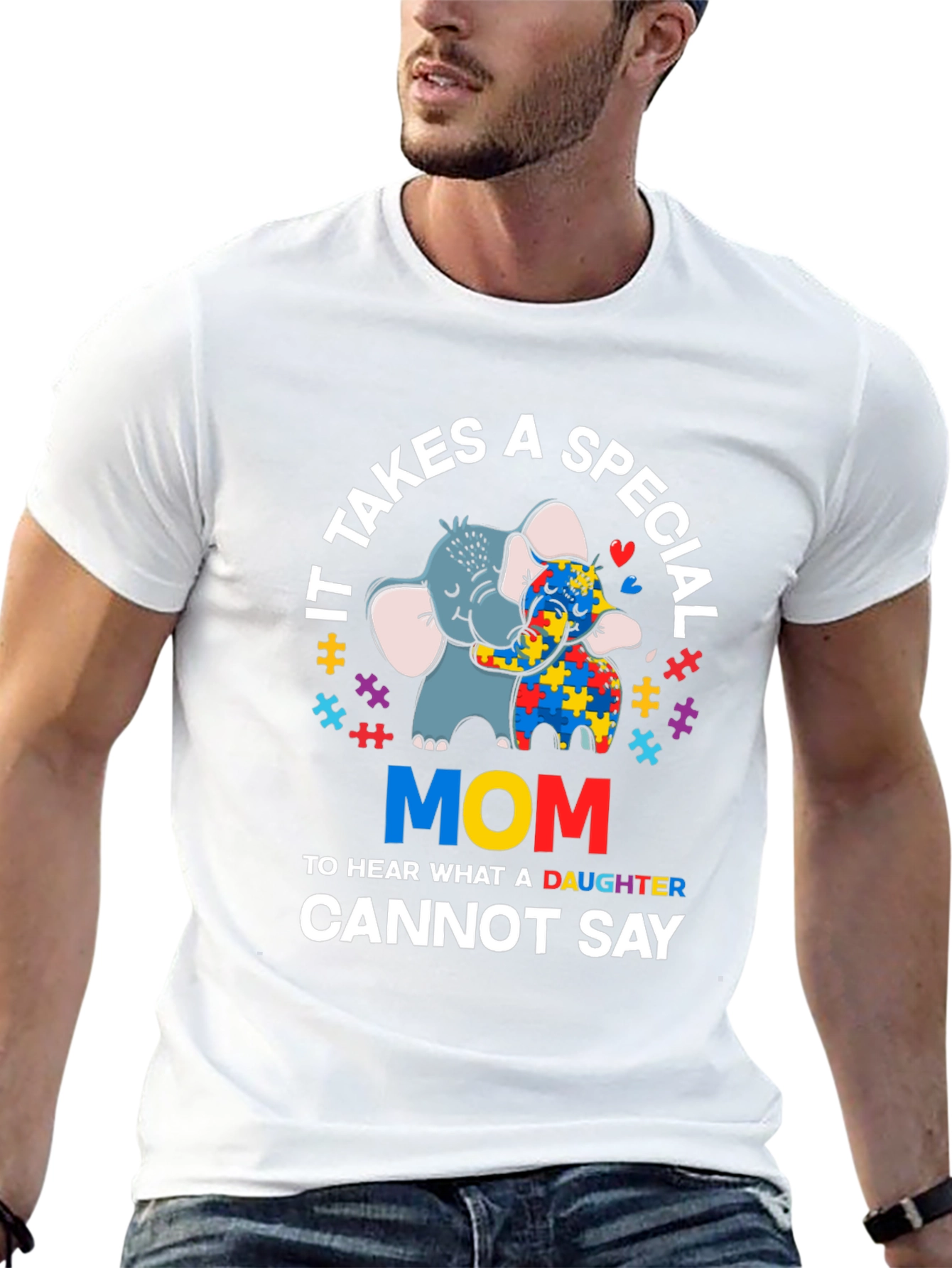Autism Awareness Mom T-Shirt Elephant Design