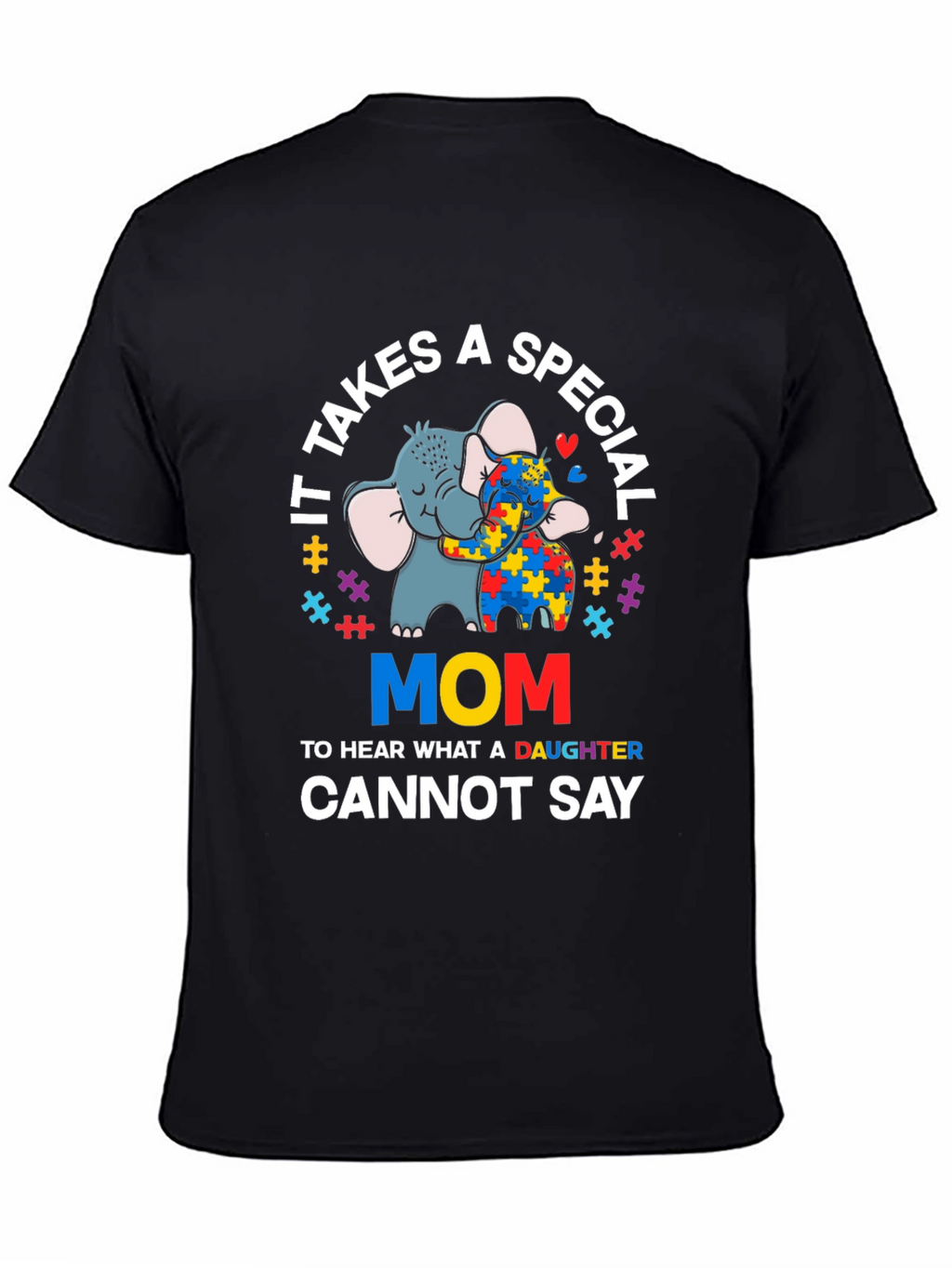 Autism Awareness Mom T-Shirt Elephant Design