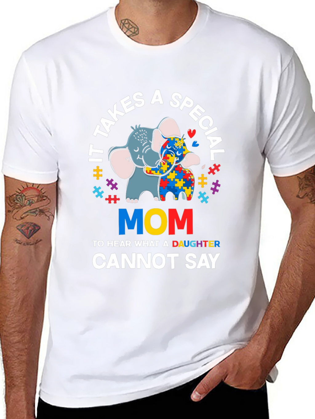 Autism Awareness Mom T-Shirt Elephant Design