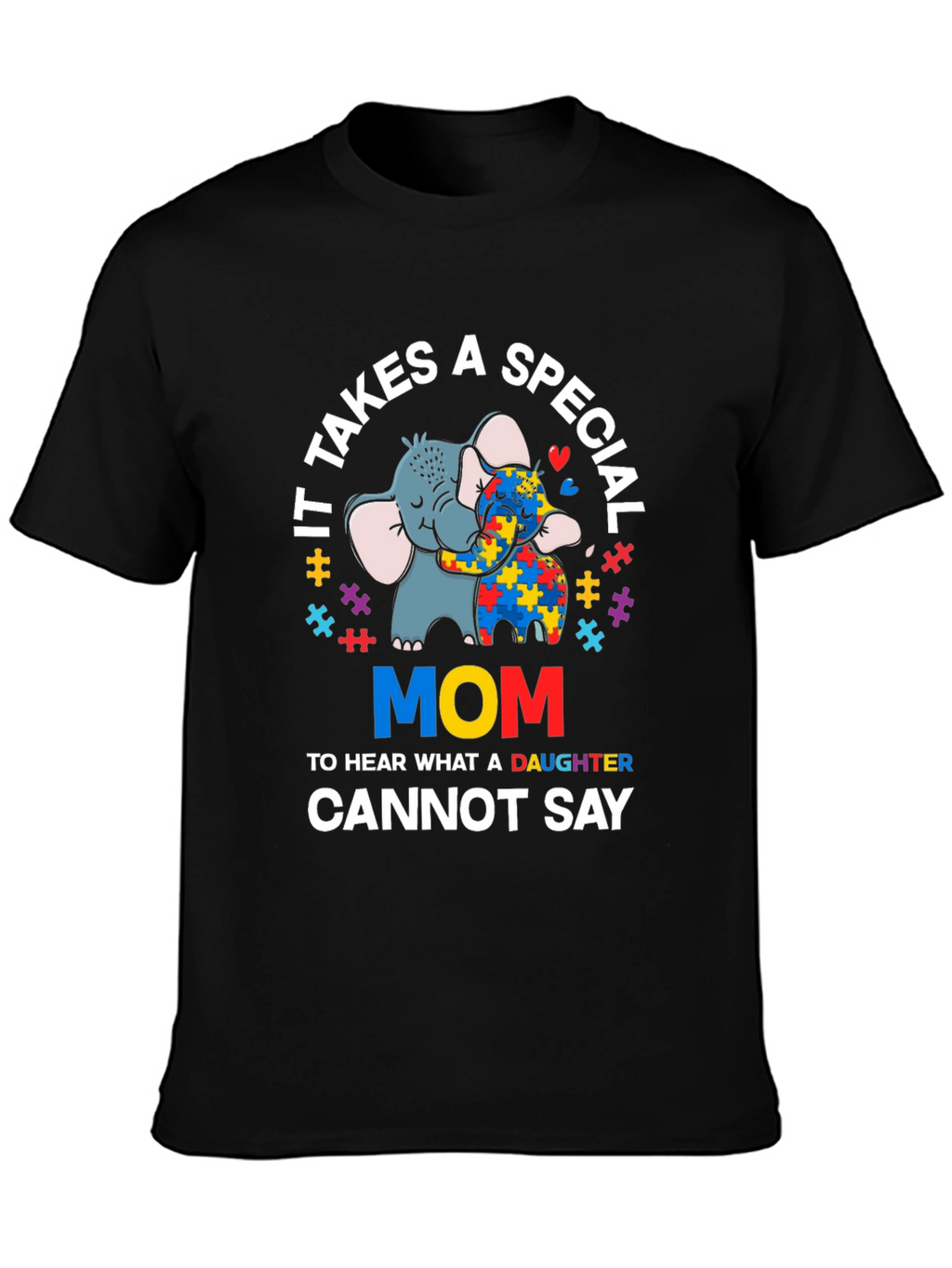 Autism Awareness Mom T-Shirt Elephant Design