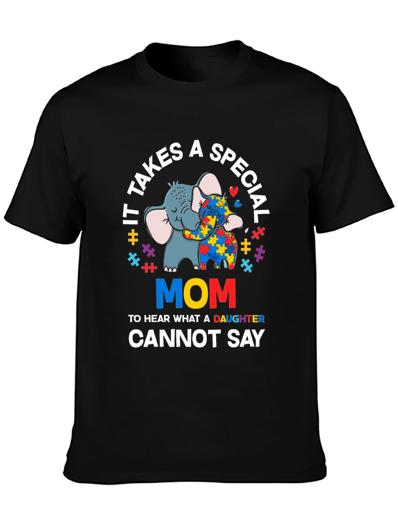 Autism Awareness Mom T-Shirt Elephant Design