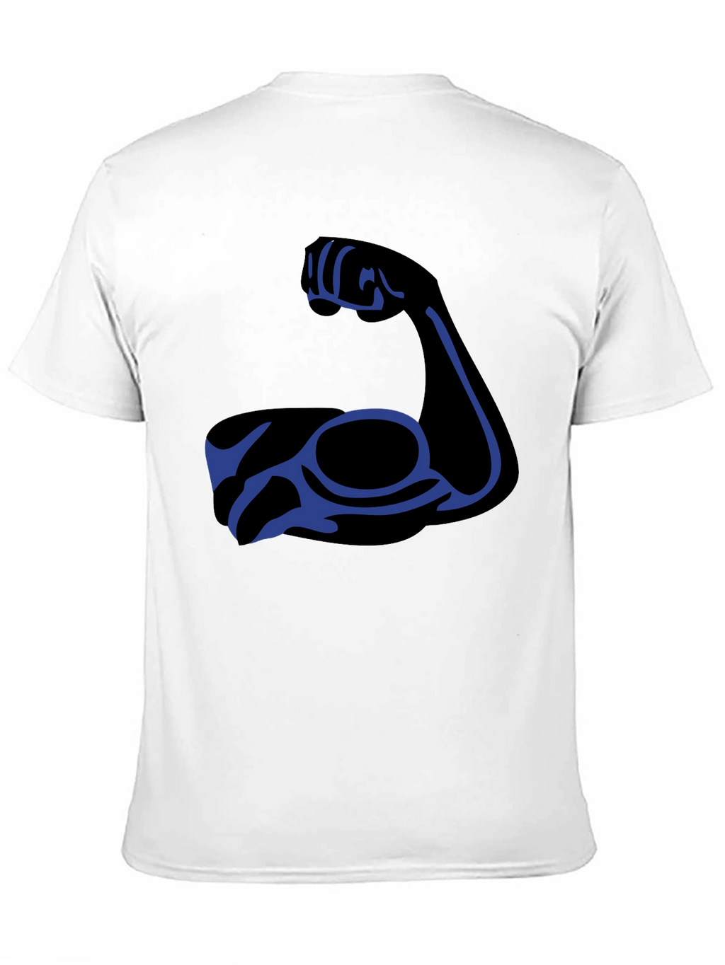Black T-Shirt with Blue Arm Graphic