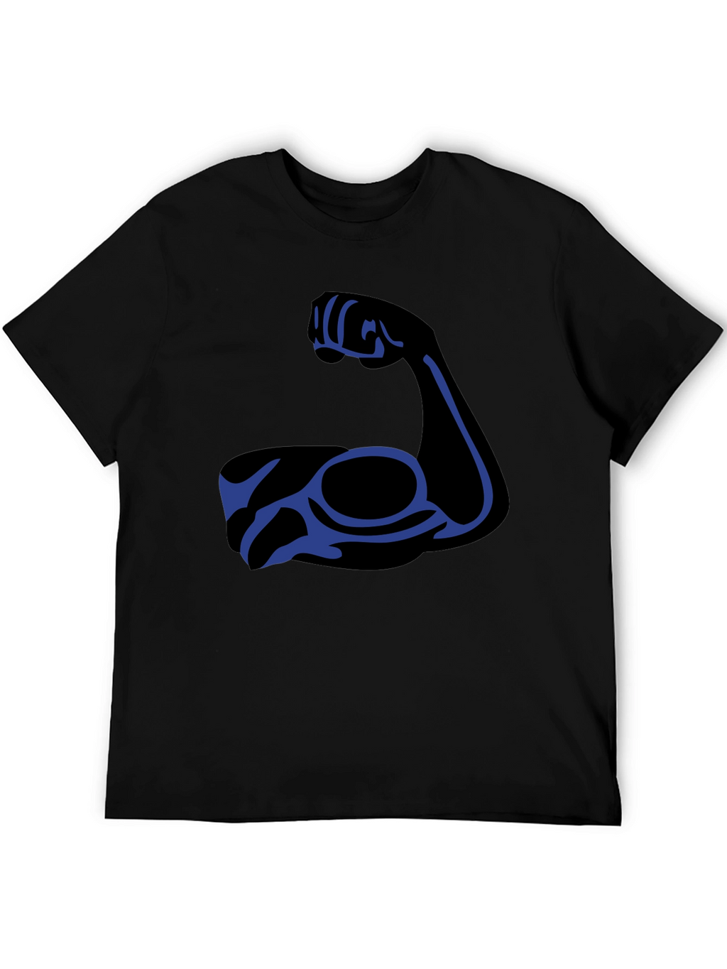 Black T-Shirt with Blue Arm Graphic