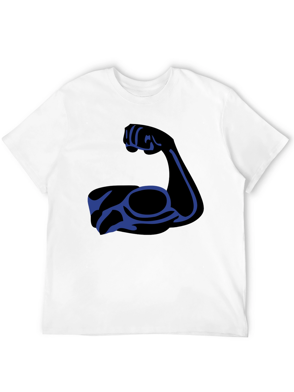 Black T-Shirt with Blue Arm Graphic
