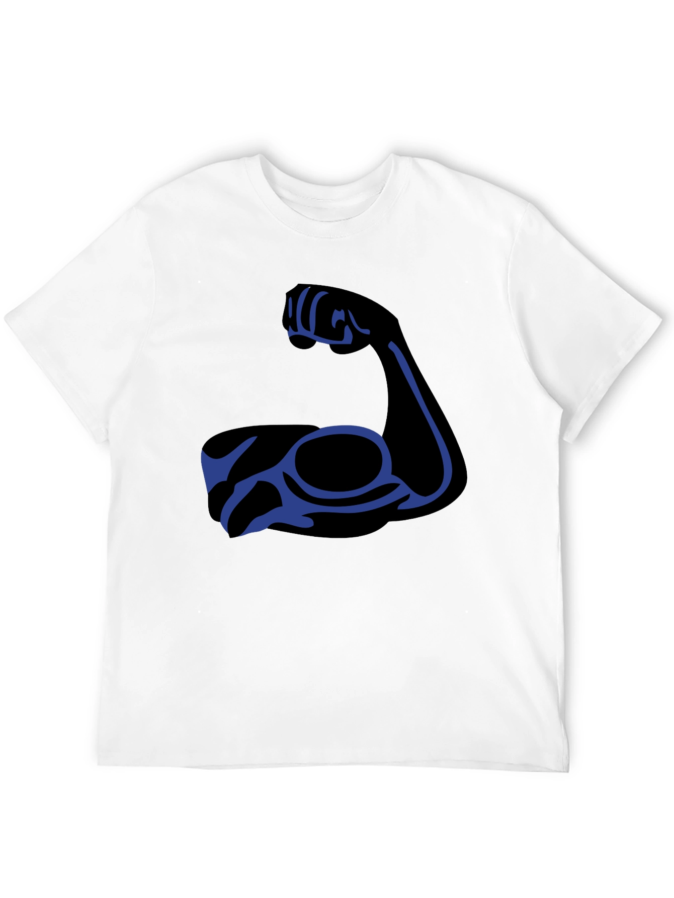 Black T-Shirt with Blue Arm Graphic