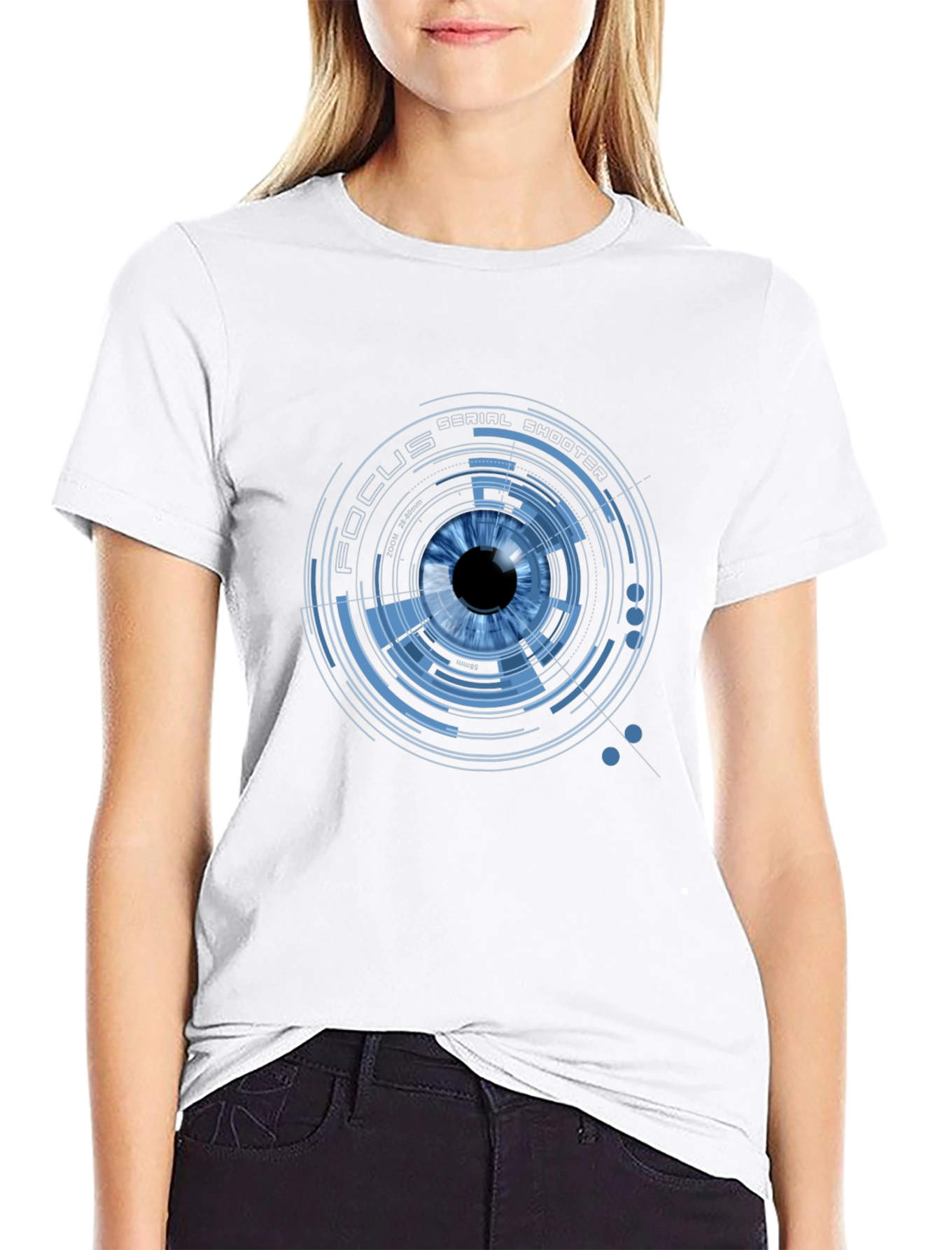 Focus Eye Graphic Print Crew Neck T-Shirt