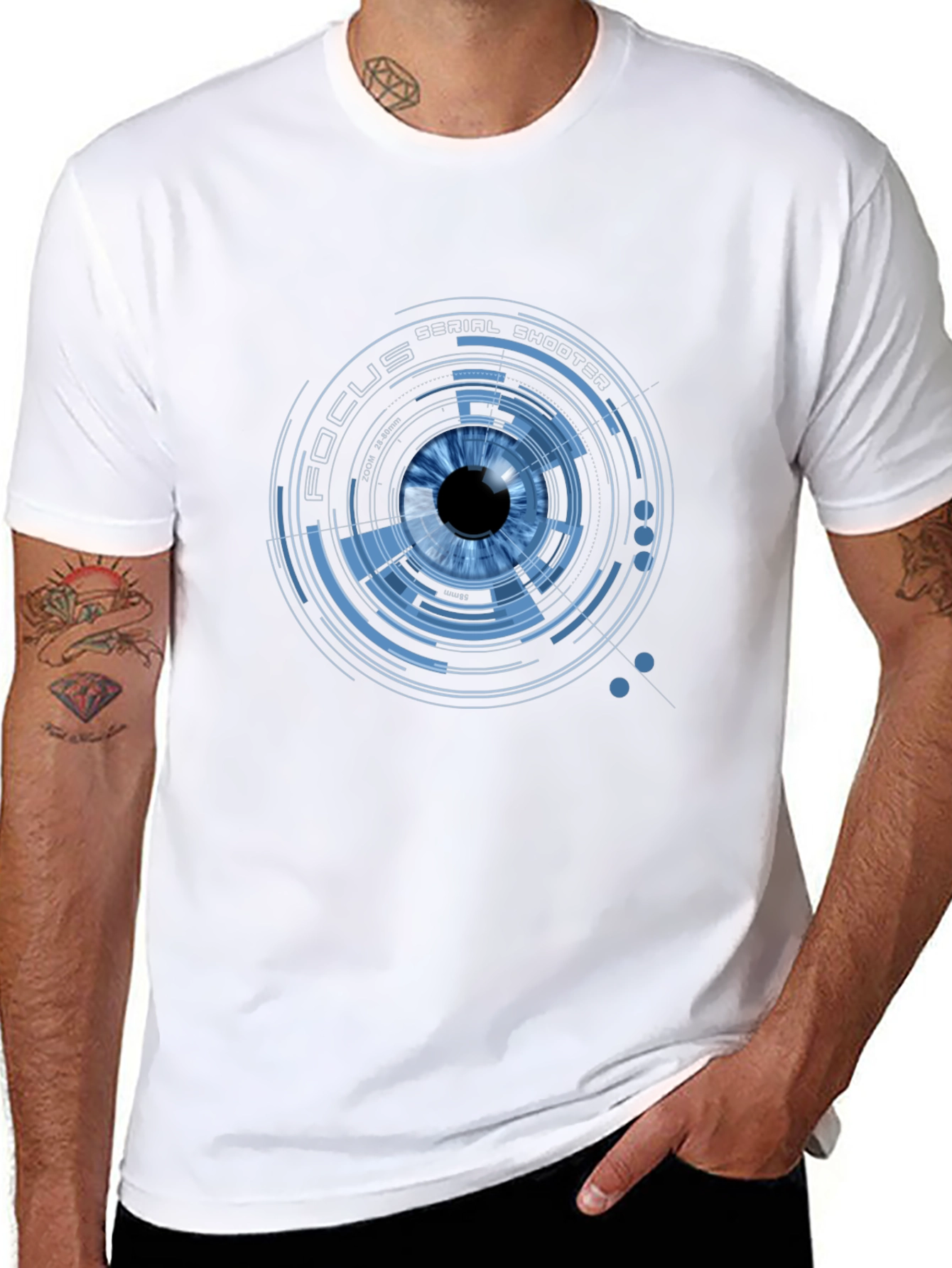 Focus Eye Graphic Print Crew Neck T-Shirt
