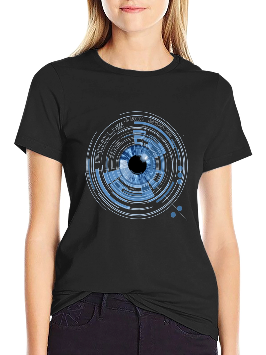 Focus Eye Graphic Print Crew Neck T-Shirt