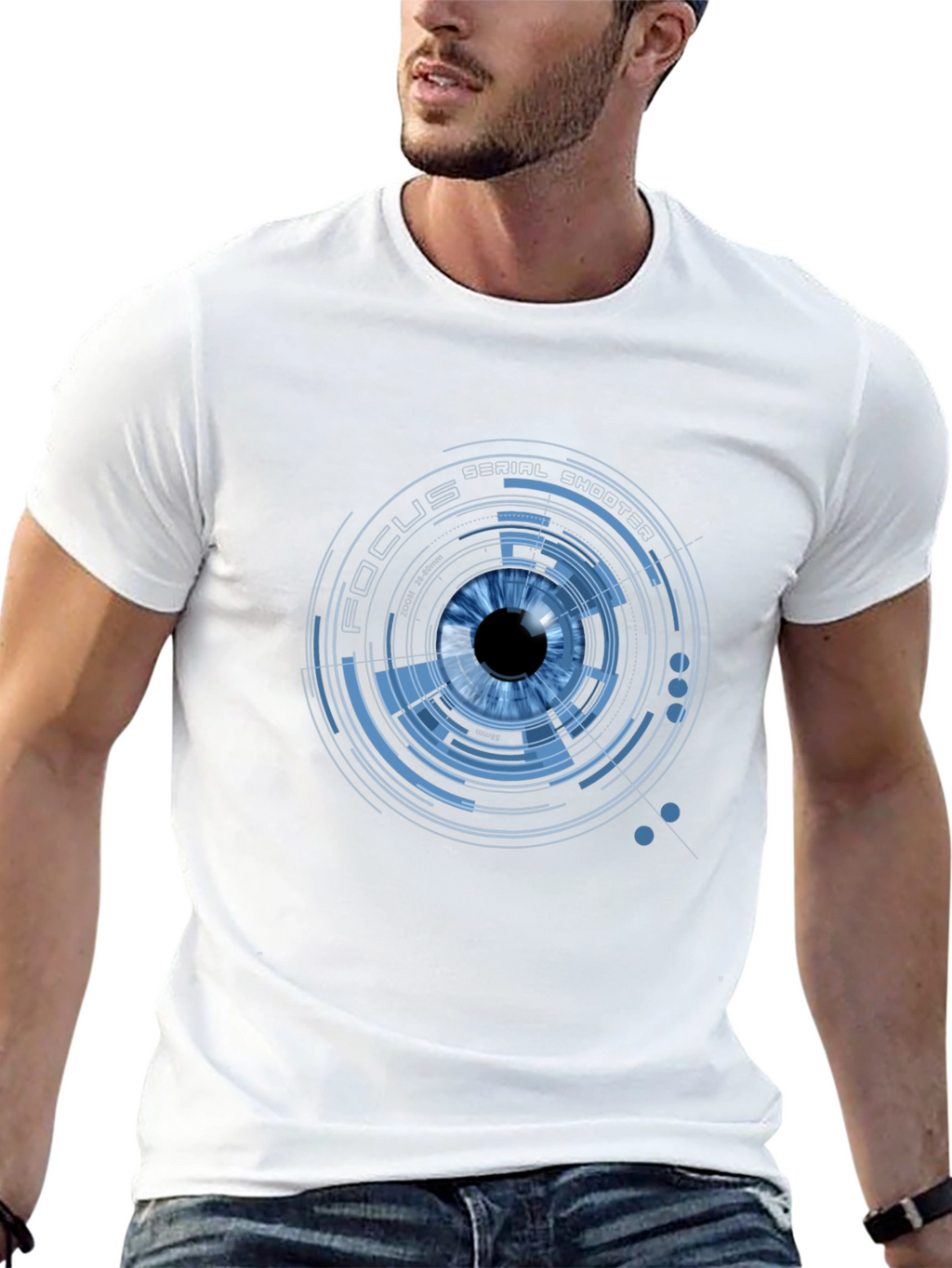 Focus Eye Graphic Print Crew Neck T-Shirt