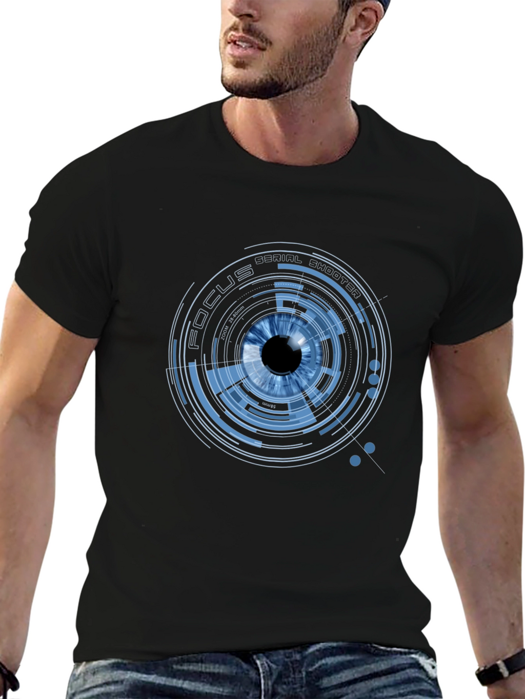 Focus Eye Graphic Print Crew Neck T-Shirt