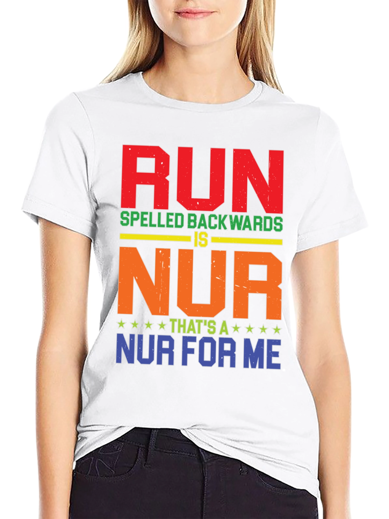 RUN Spelled Backwards T-Shirt - Funny Nurse Tee