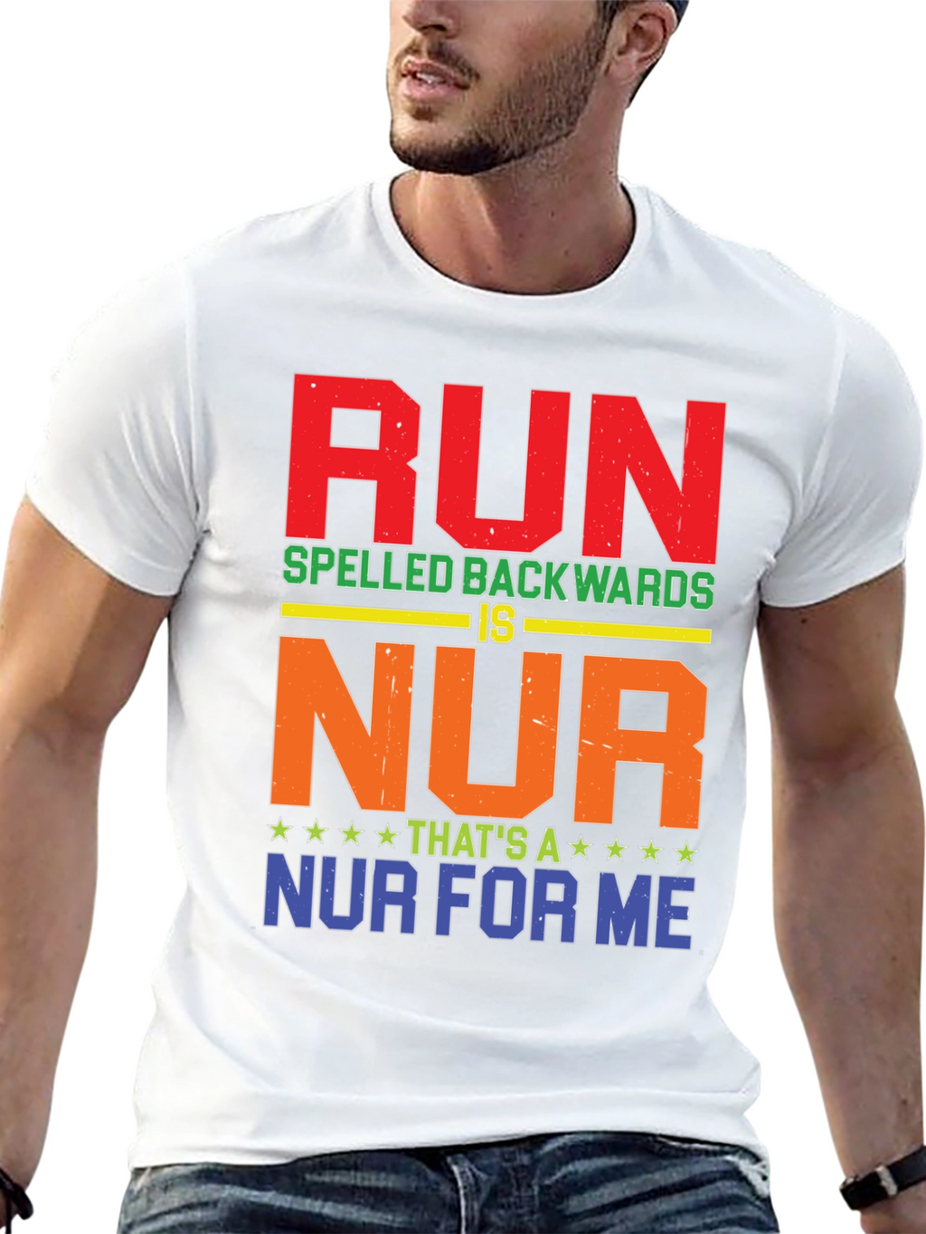 RUN Spelled Backwards T-Shirt - Funny Nurse Tee