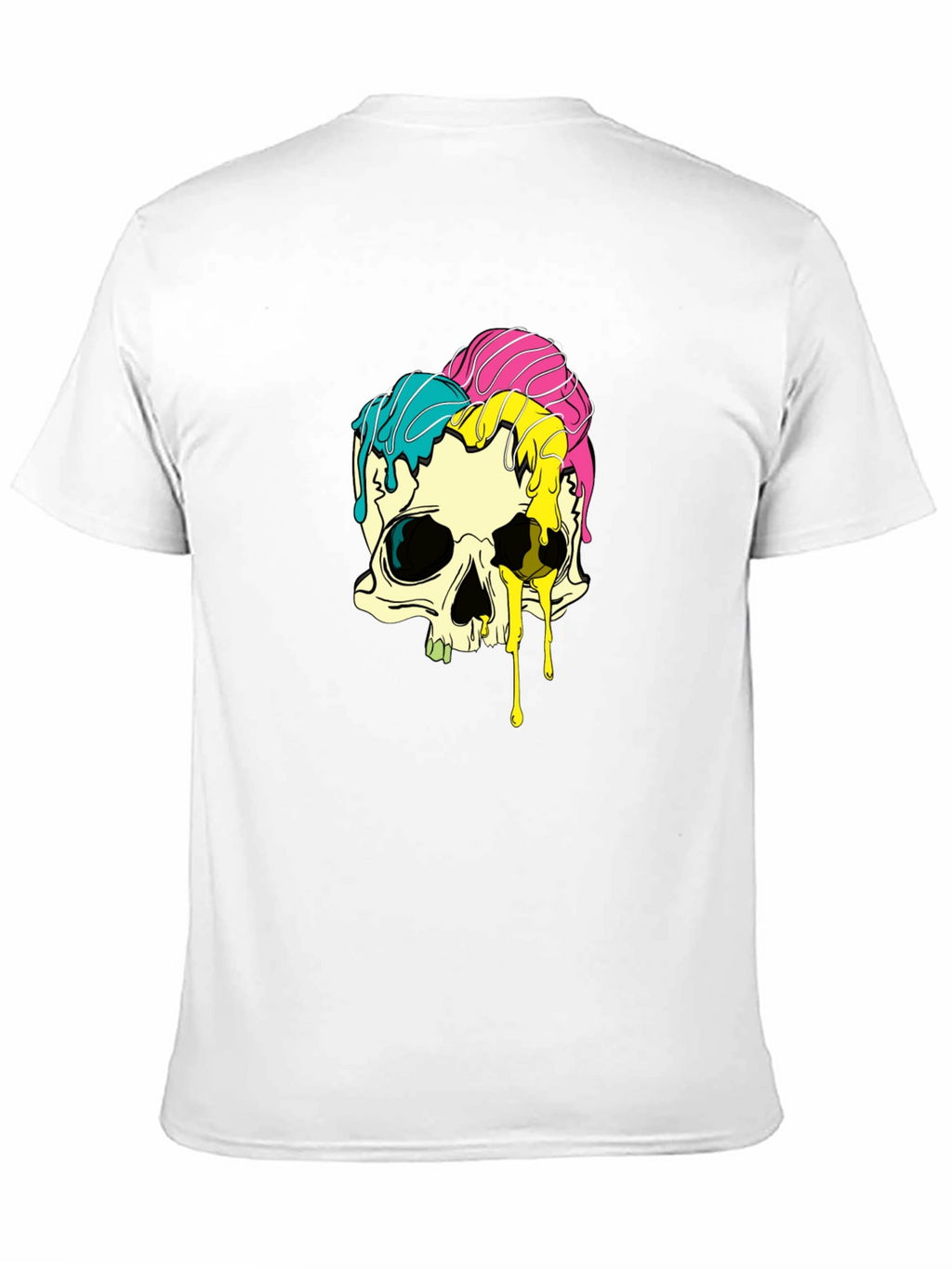 Melting Skull Graphic Tee - Black Cotton T-Shirt
