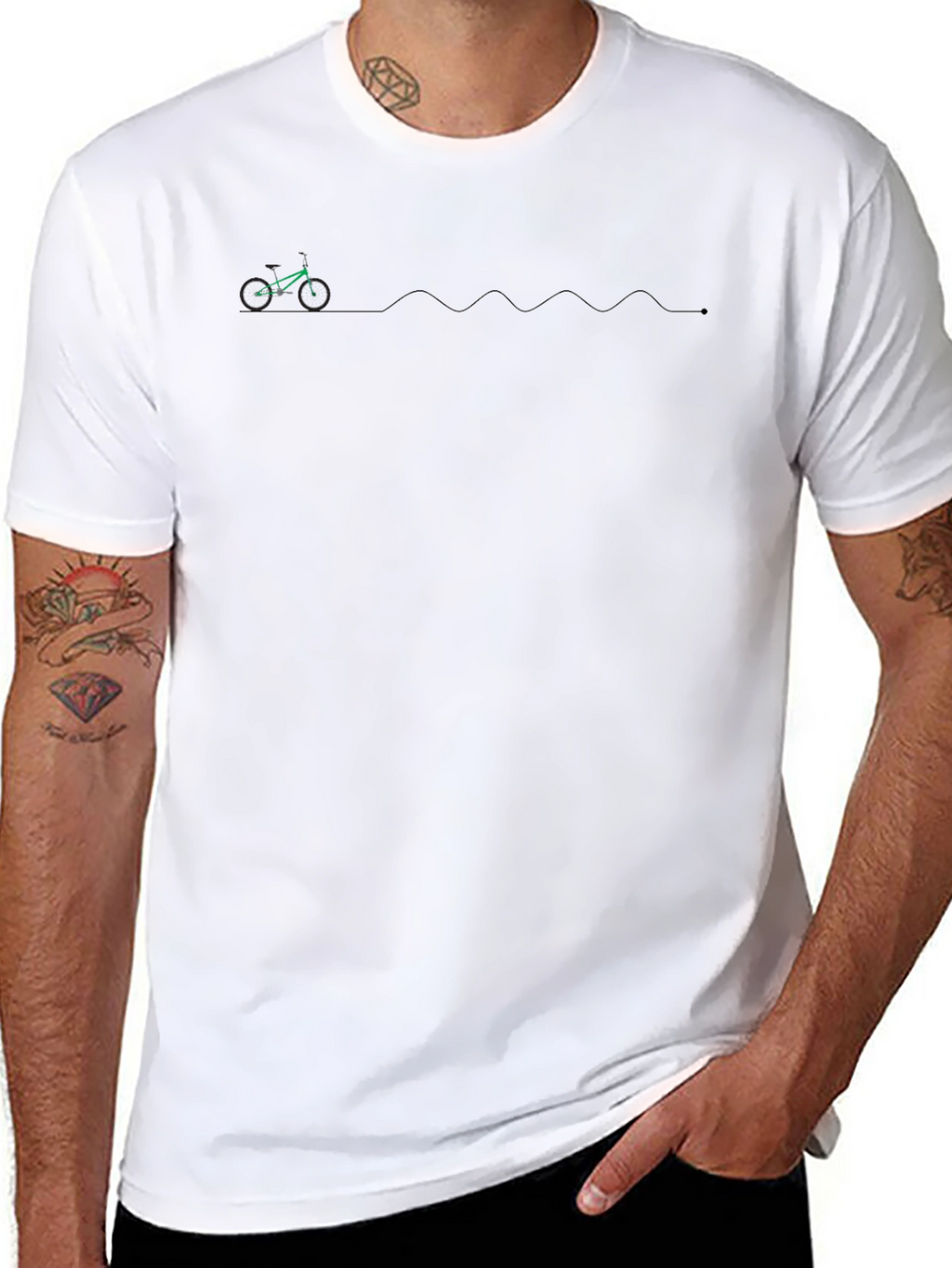 Mens Black Bike Trail Graphic Tee