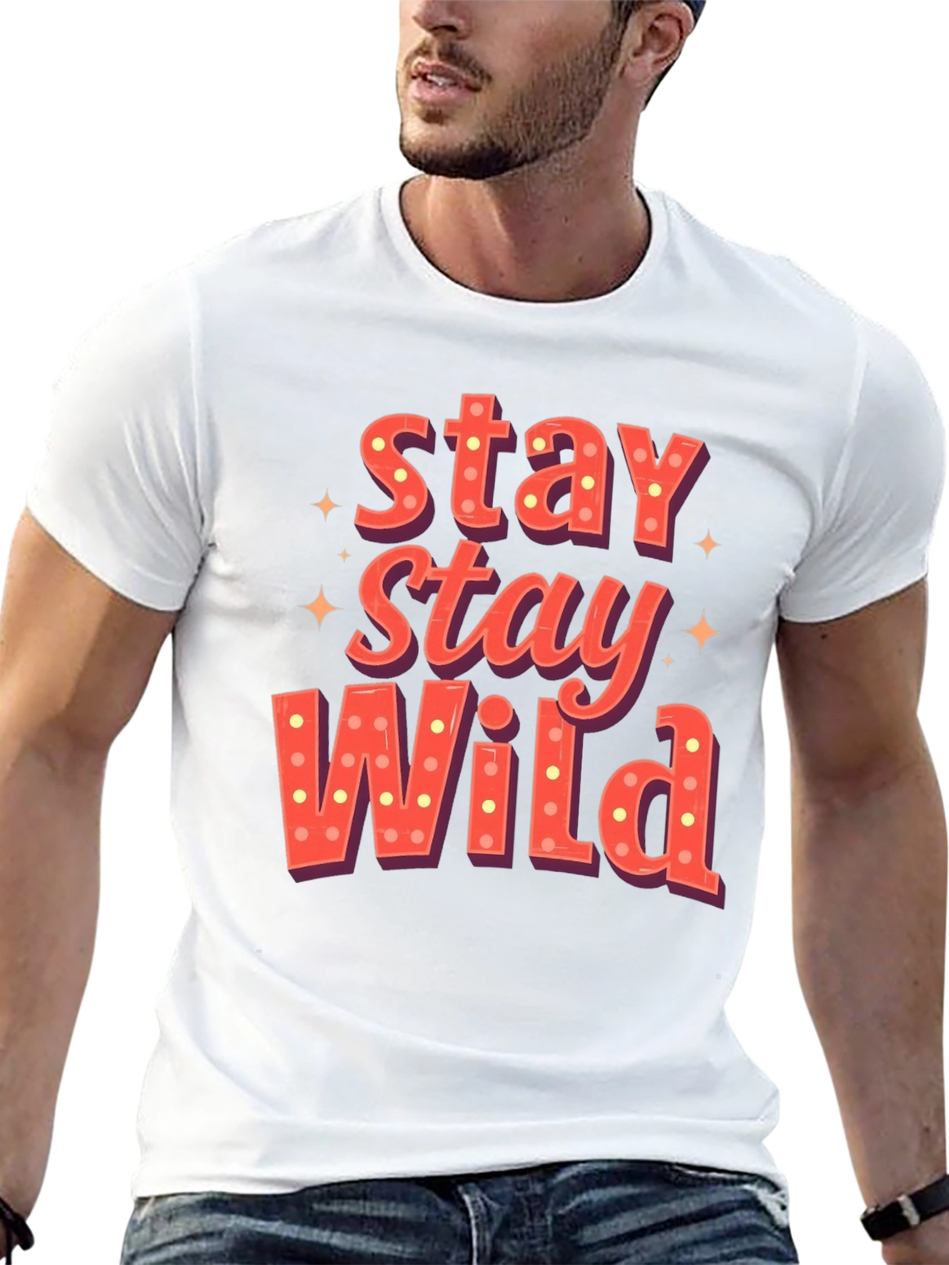 Stay Wild Graphic Print Mens T-Shirt