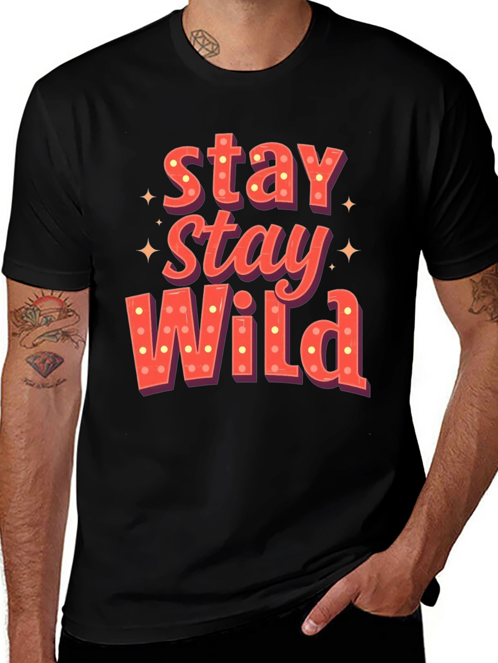 Stay Wild Graphic Print Mens T-Shirt