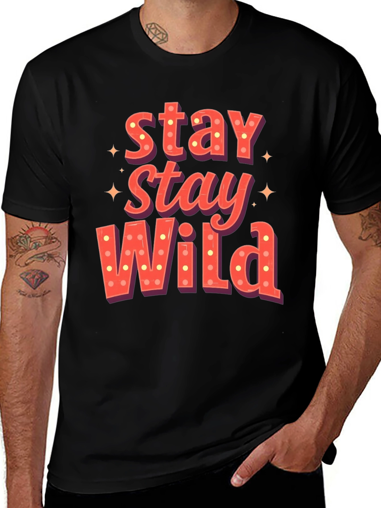 Stay Wild Graphic Print Mens T-Shirt
