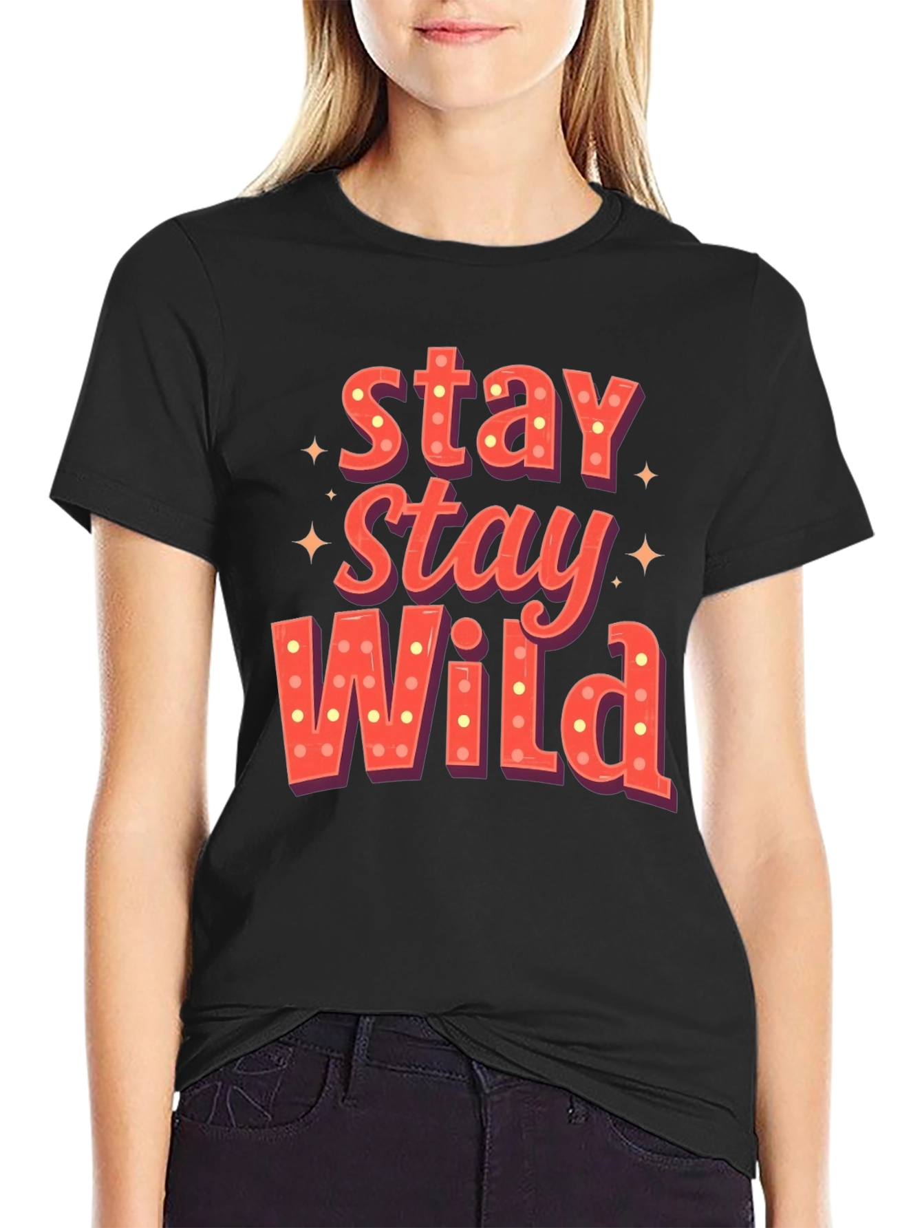 Stay Wild Graphic Print Mens T-Shirt