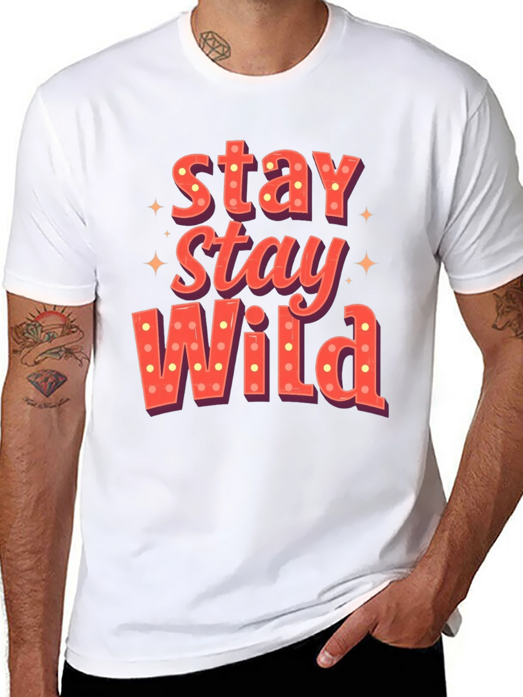 Stay Wild Graphic Print Mens T-Shirt