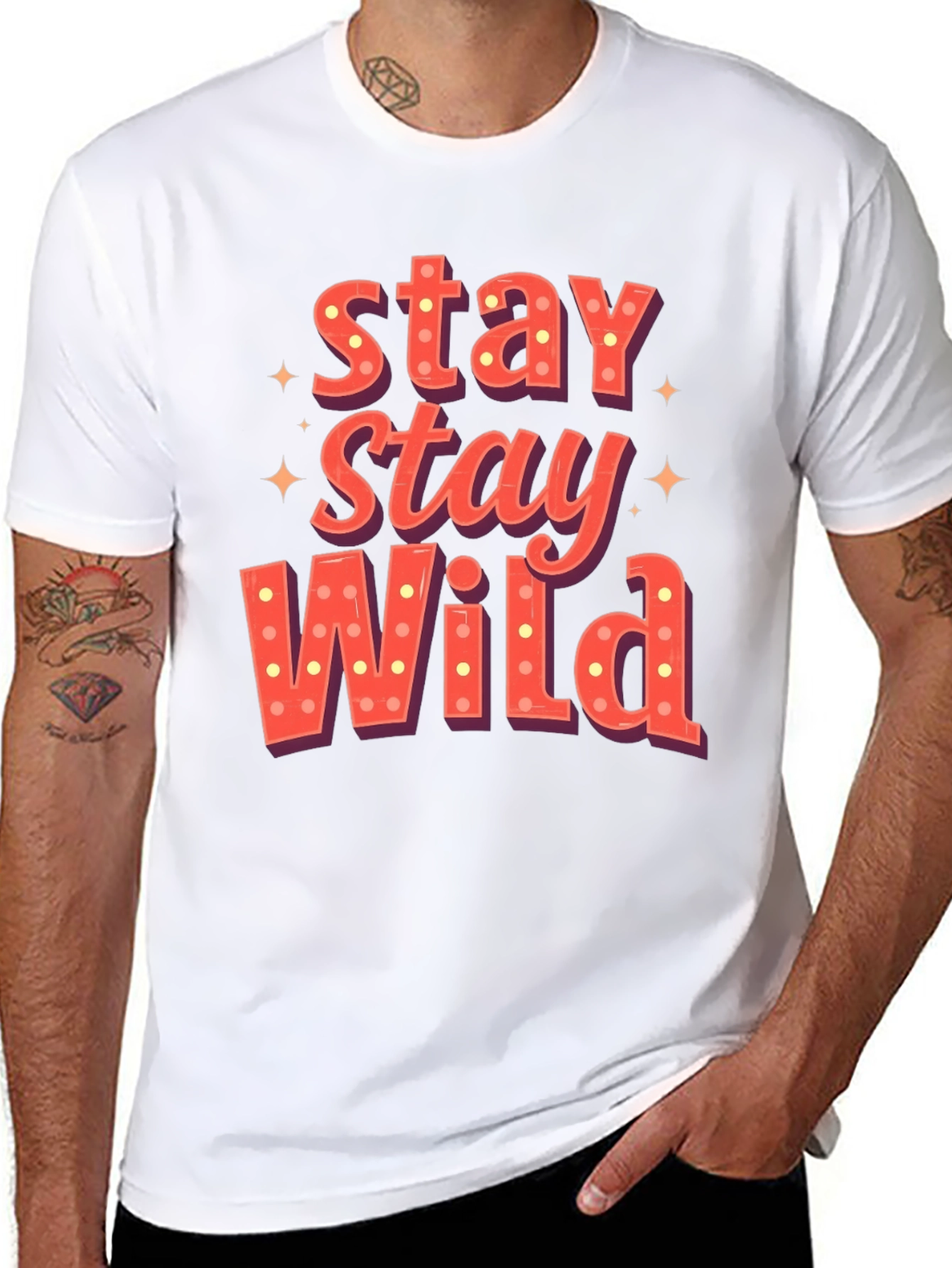 Stay Wild Graphic Print Mens T-Shirt