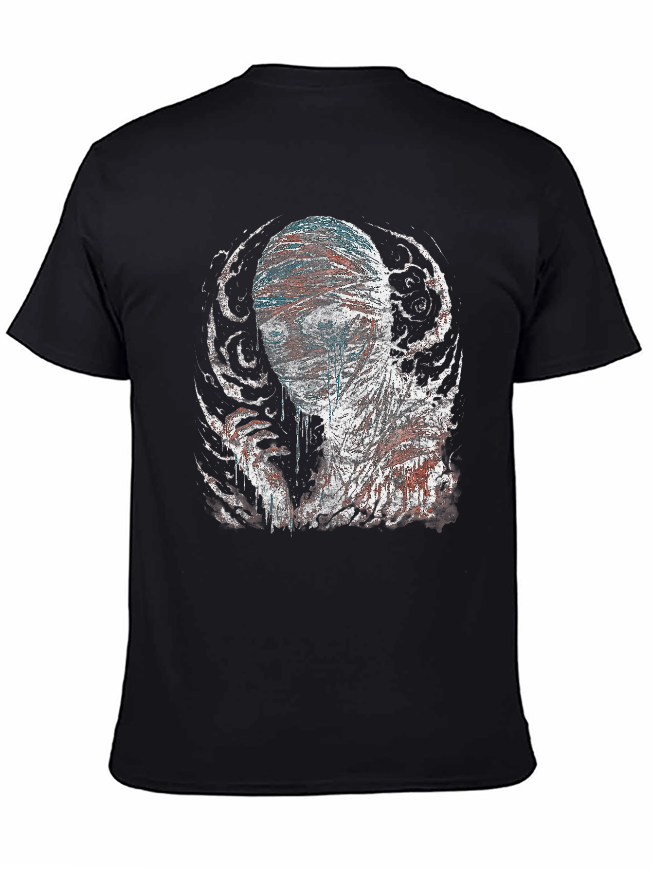 Bandaged Head Graphic Tee - Dark Style
