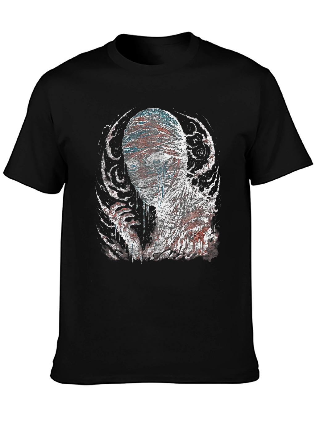 Bandaged Head Graphic Tee - Dark Style