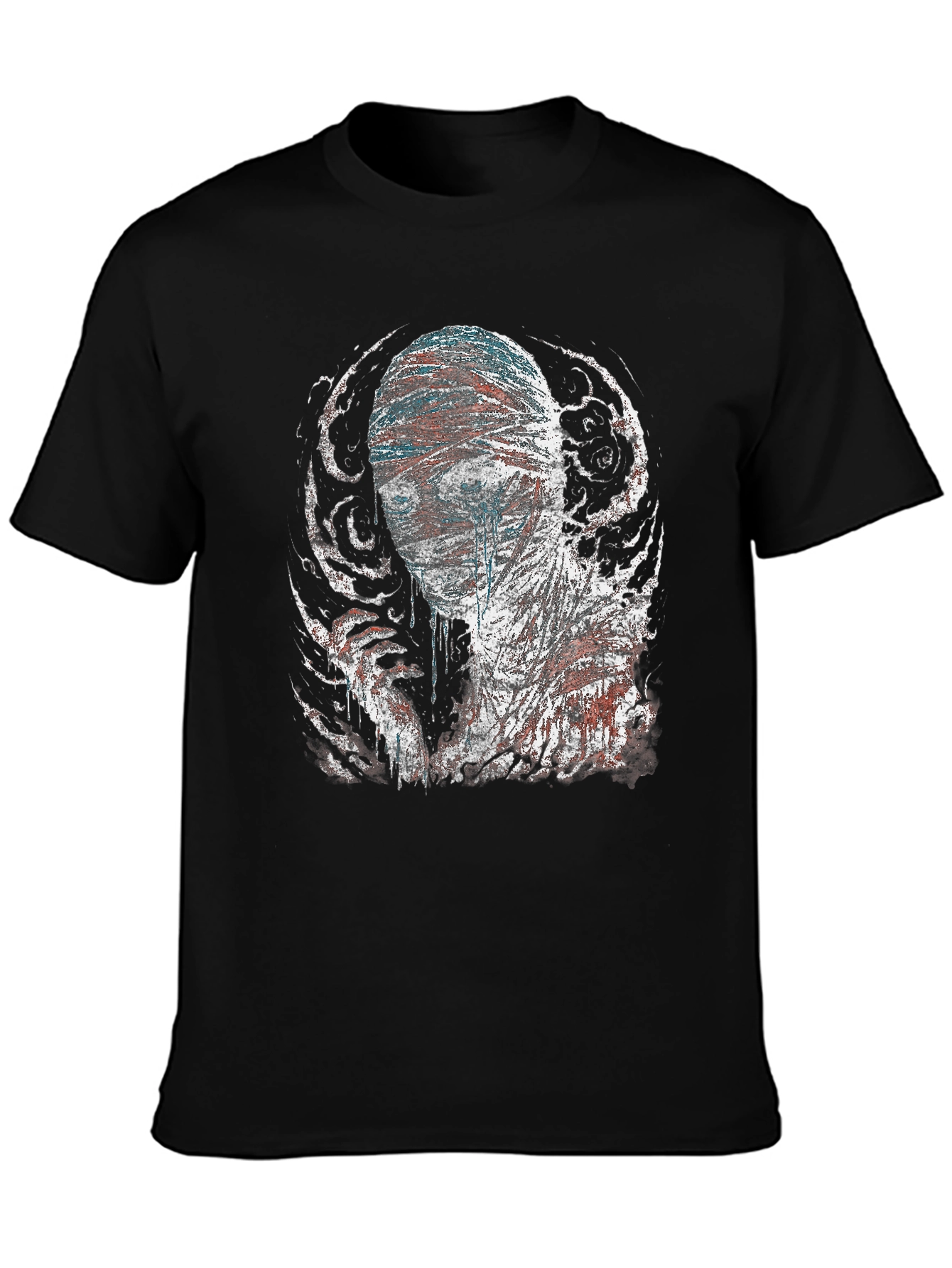 Bandaged Head Graphic Tee - Dark Style