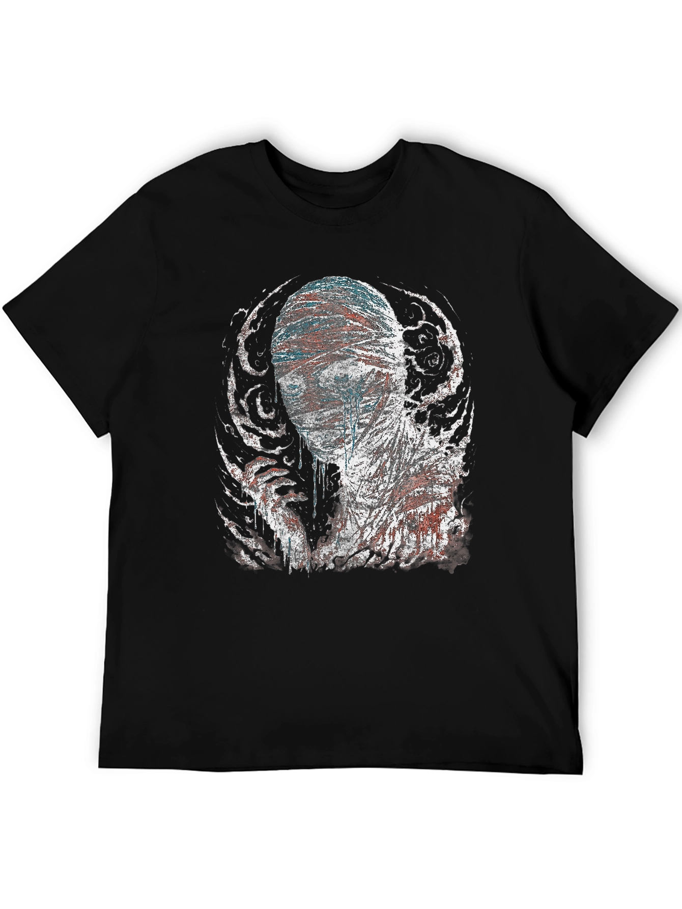 Bandaged Head Graphic Tee - Dark Style