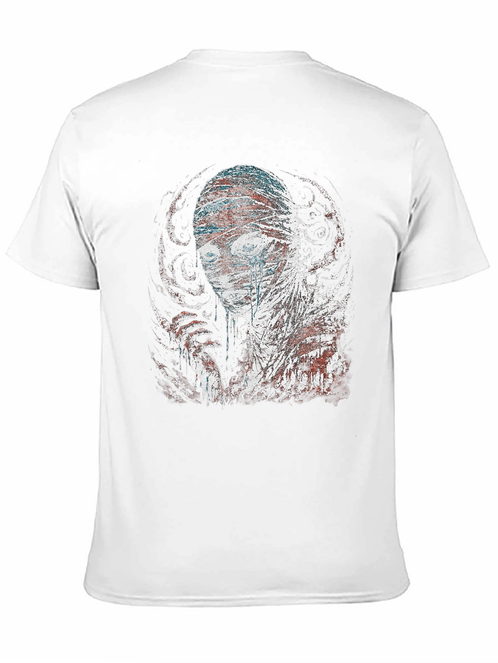 Bandaged Head Graphic Tee - Dark Style
