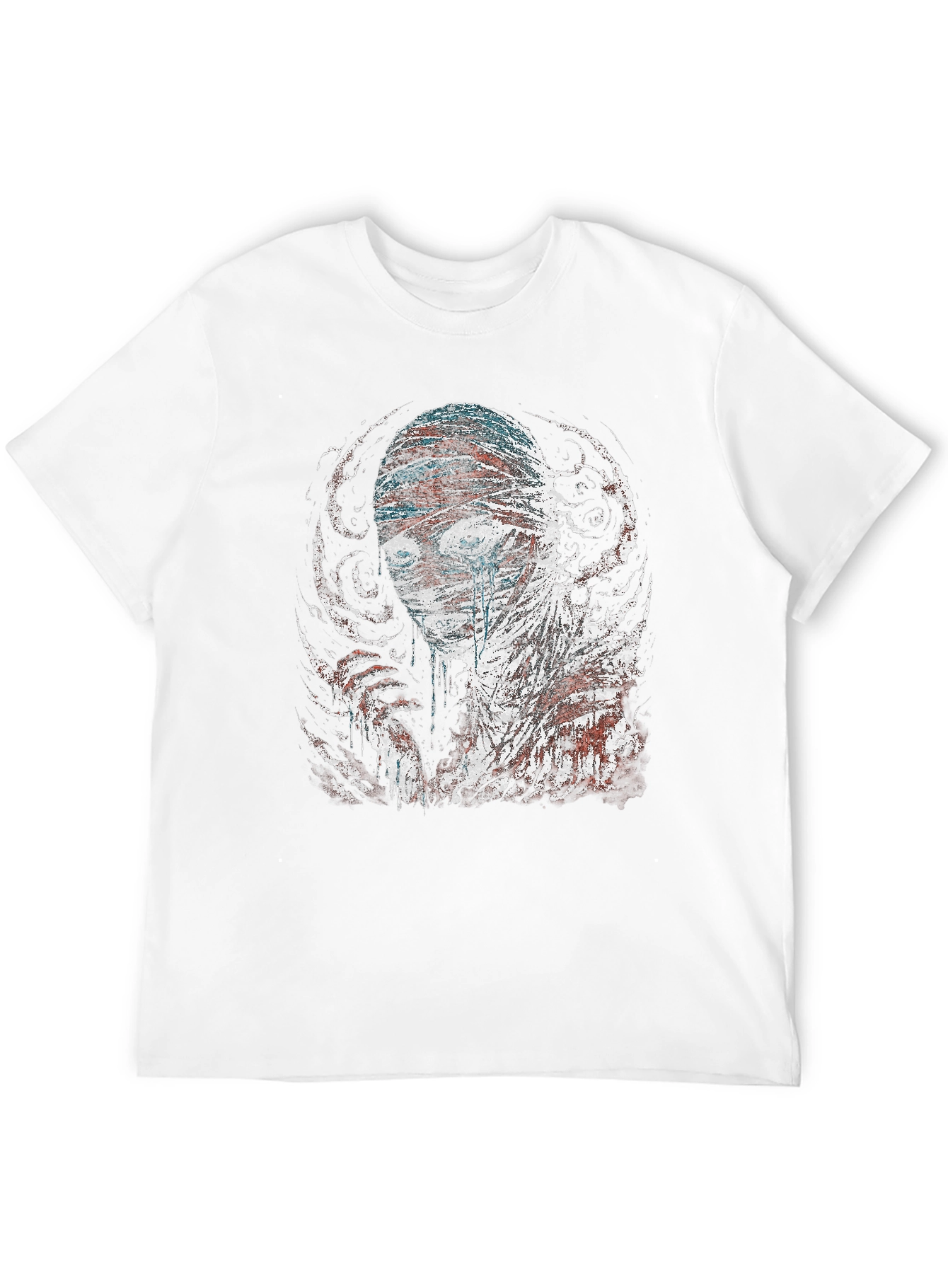 Bandaged Head Graphic Tee - Dark Style