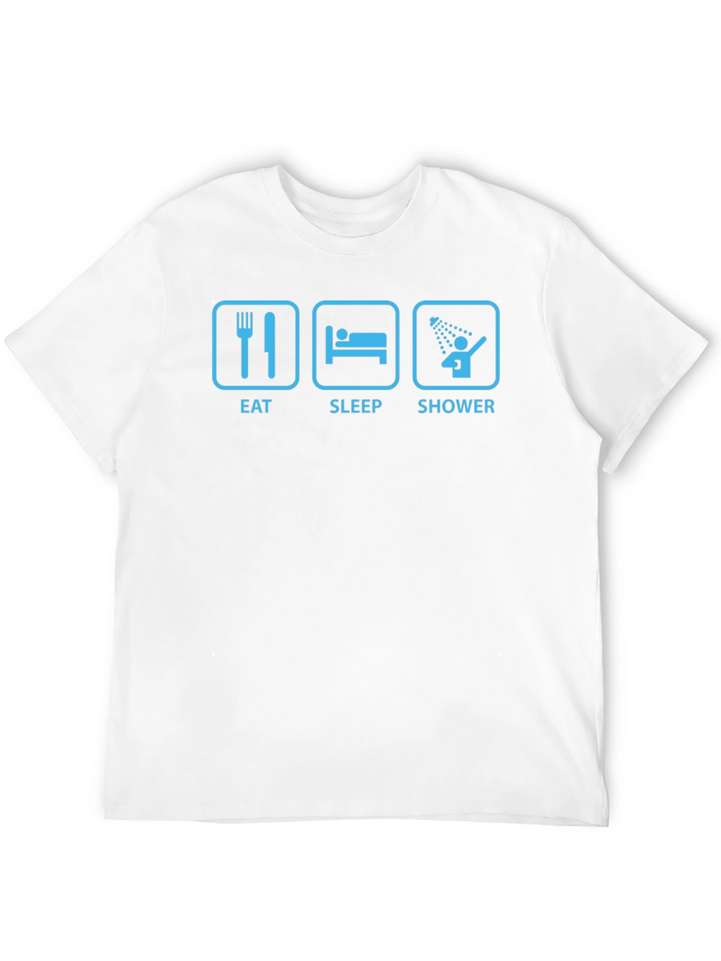 Eat Sleep Shower Black T-Shirt - Funny Routine Tee