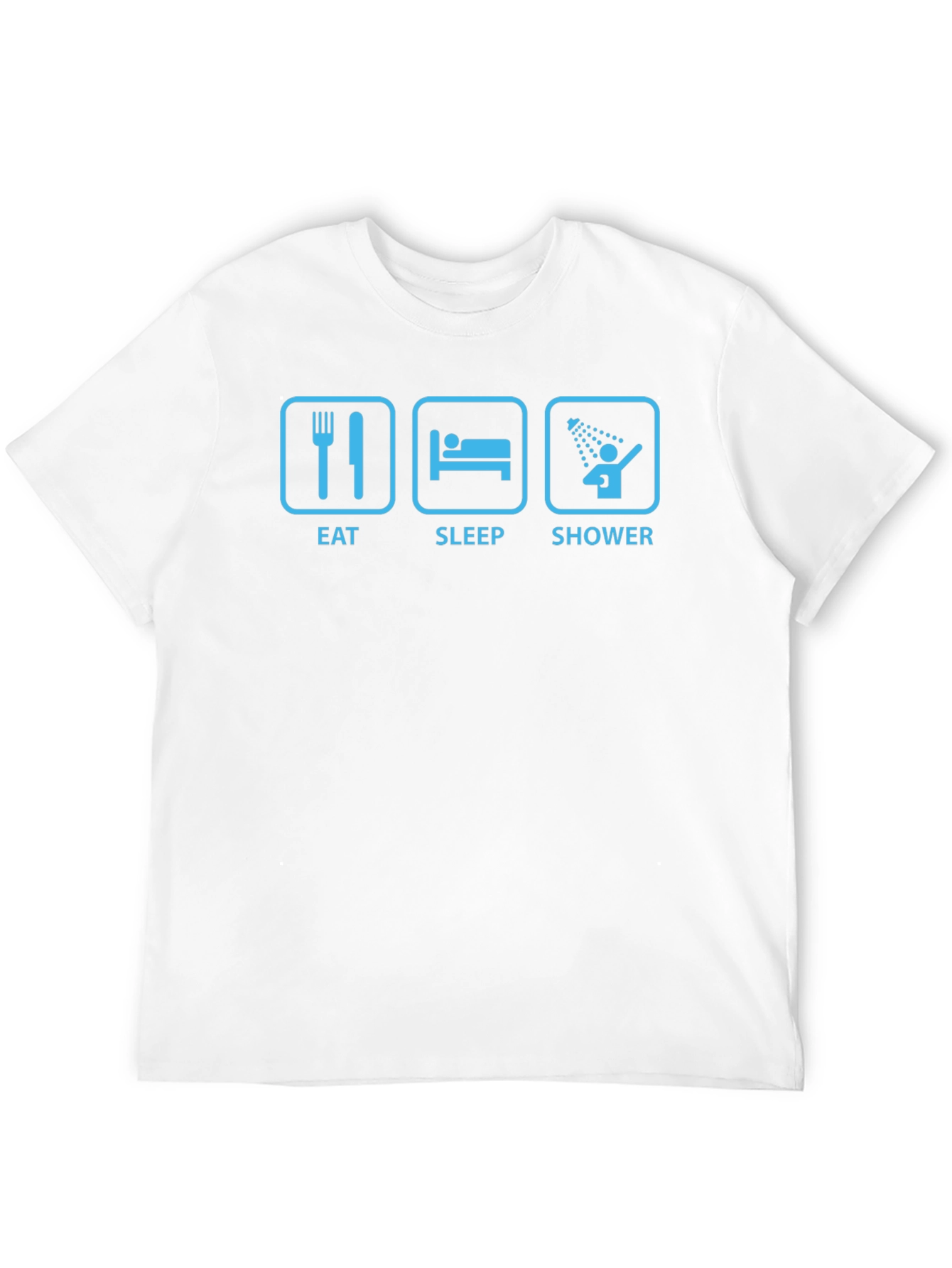 Eat Sleep Shower Black T-Shirt - Funny Routine Tee