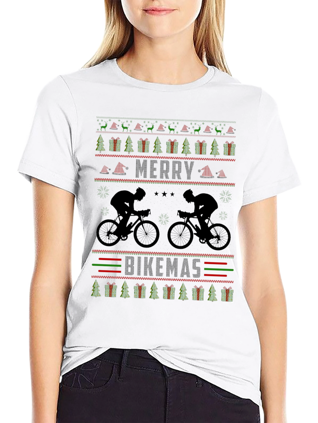 Merry Bikemas Ugly Christmas Sweater T-Shirt